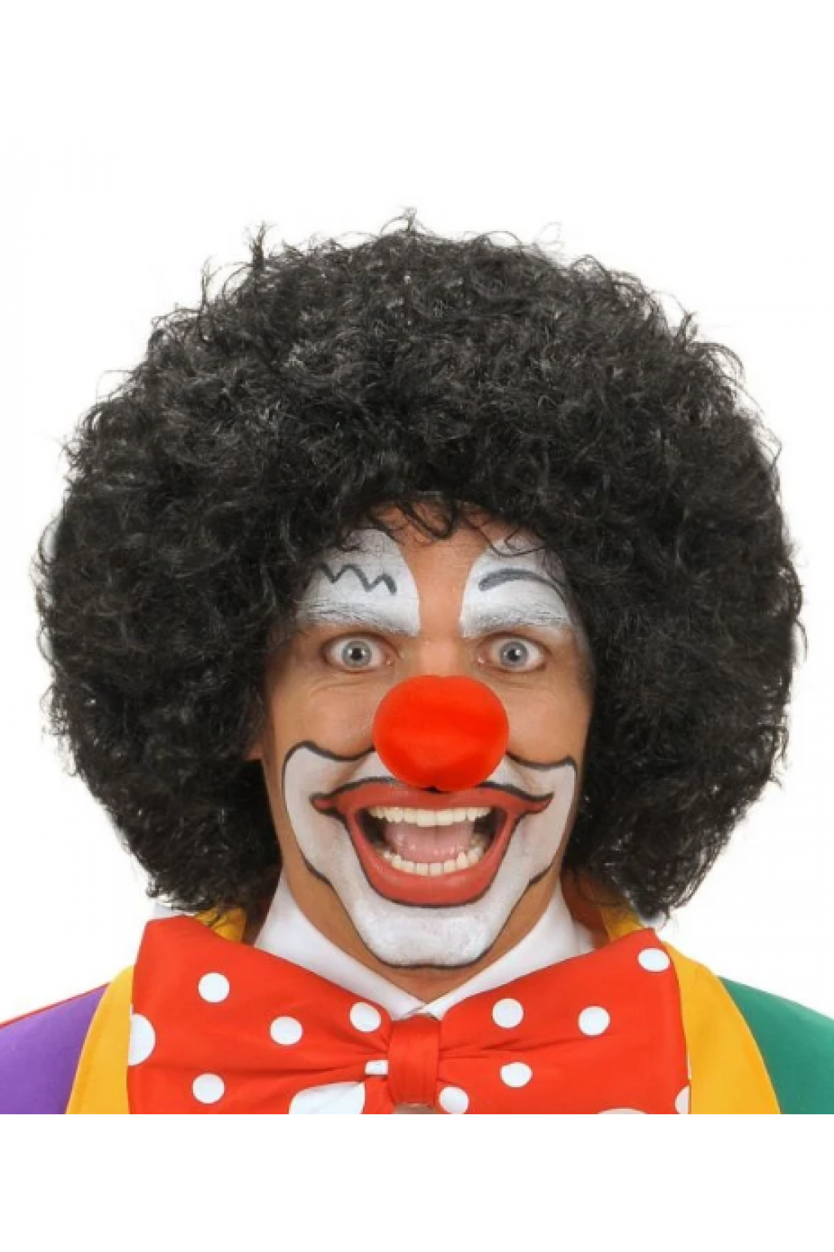 Siyah Renk Kıvırcık Afro Bonus Peruk Saç ve Kırmızı Sünger B Seti Siyah Renk Kıvırcık Afro Bonus Peruk Saç ve Kırmızı Sünger Burun Seti (Lisinya)