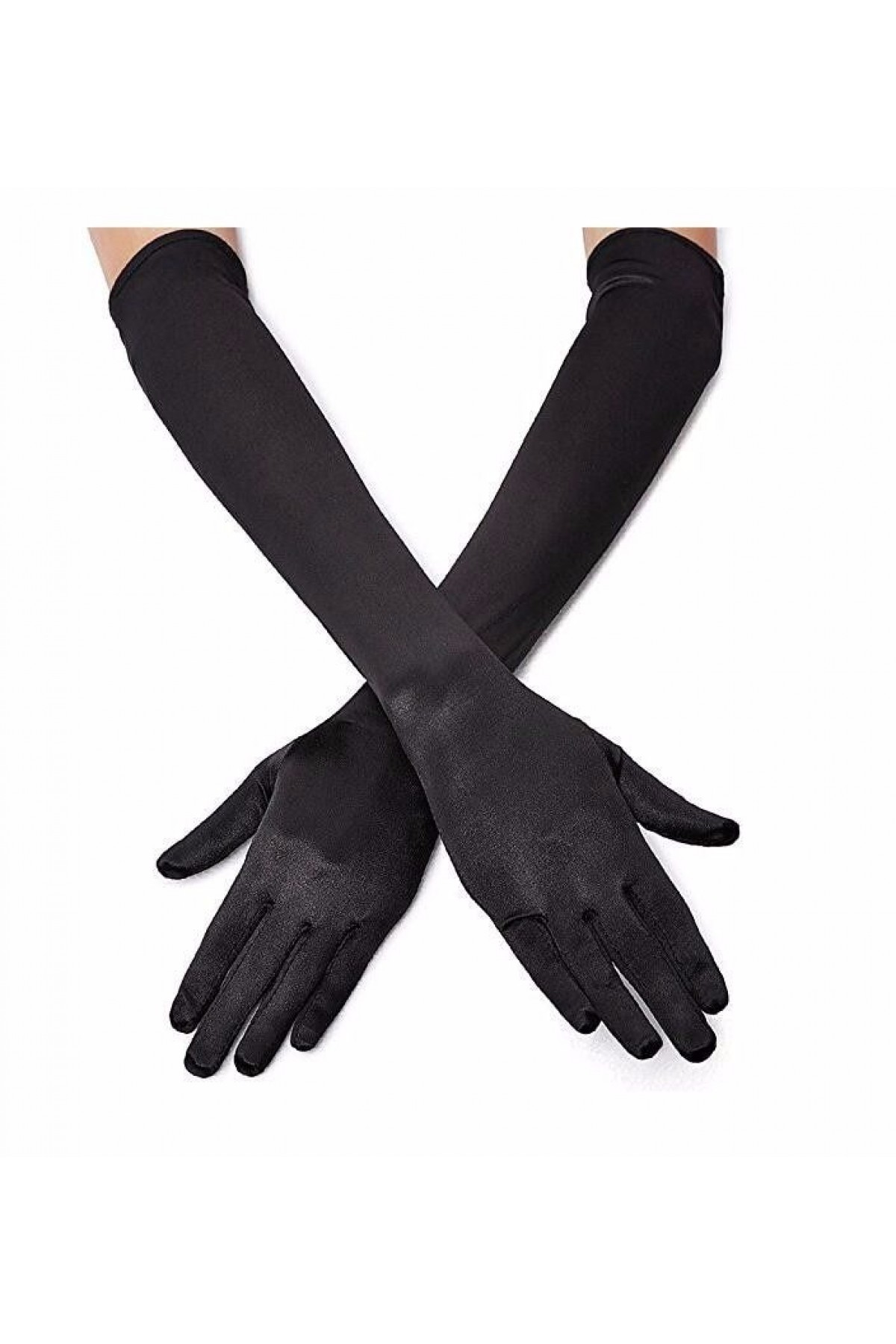 Siyah Renk Likralı Dirseğe Kadar Uzun Kumaş Eldiven 40 cm Siyah Renk Likralı Dirseğe Kadar Uzun Kumaş Eldiven 40 cm (Lisinya)