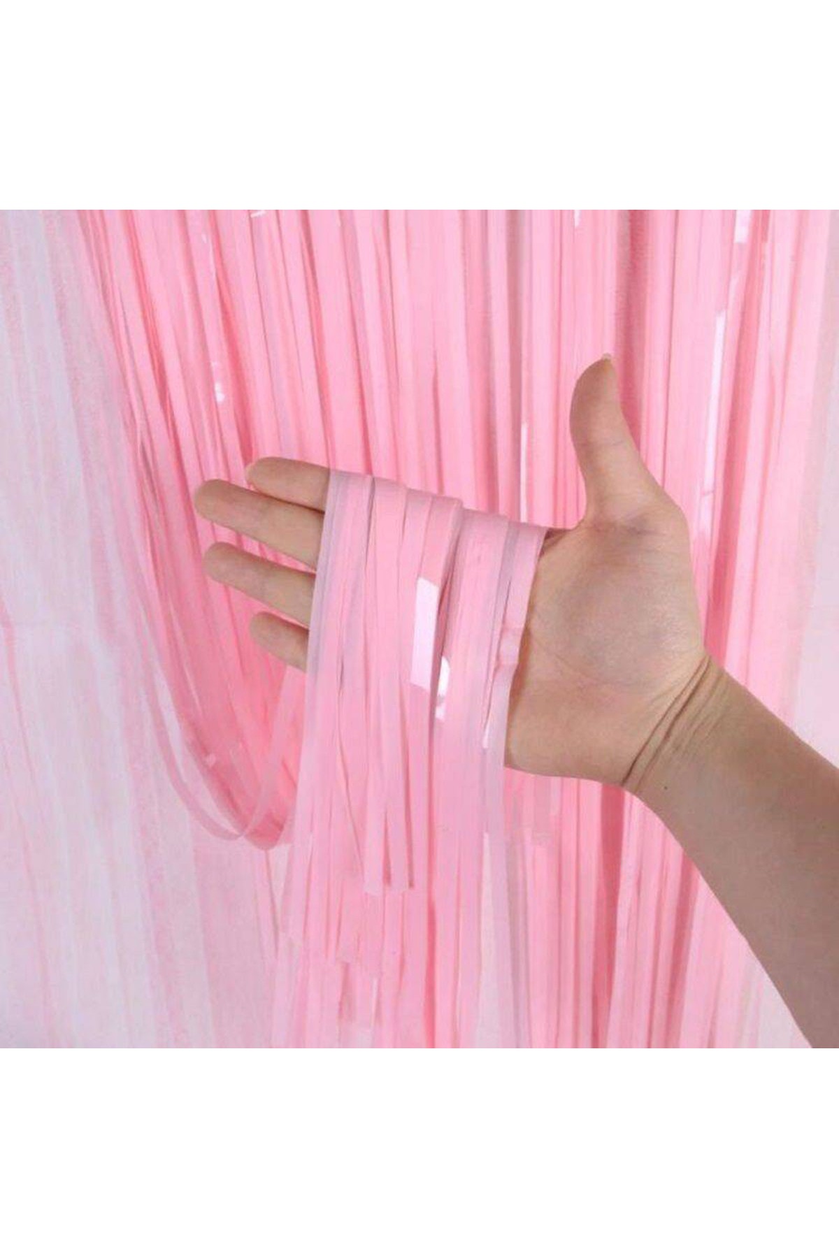 Soft Pembe Püsküllü Kapı Perdesi - Parti, Baby Shower, Cinsiyet Partisi 1x2 m Soft Pembe Püsküllü Kapı Perdesi - Parti, Baby Shower, Cinsiyet Partisi 1x2 m