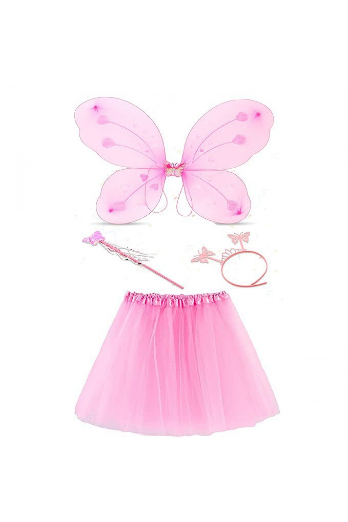 Toz Pembe Kelebek Kostümü - Toz Pembe Kelebek Kostüm Aksesuar Seti 4 Parça Toz Pembe Kelebek Kostümü - Toz Pembe Kelebek Kostüm Aksesuar Seti 4 Parça