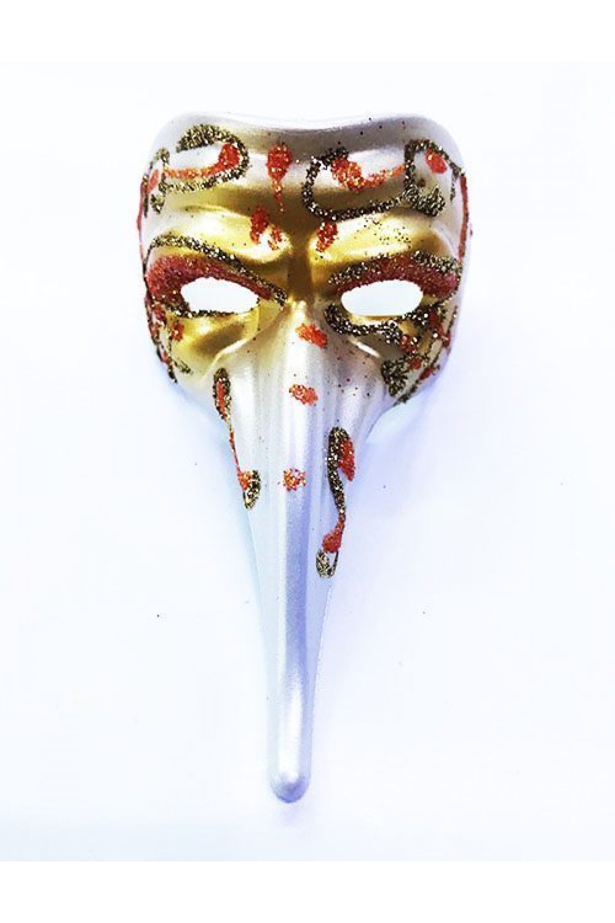 Tcu Renk İşlemeli Seramik Malzemeden İmal Venedik Uzun Maske Magnet Turuncu Renk İşlemeli Seramik Malzemeden İmal Venedik Uzun Maske Magnet (Lisinya)
