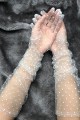 Uzun Boy Beyaz Puantiyeli Beyaz Renk Yetişkin Tül Eldiven 55 cm Uzun Boy Beyaz Puantiyeli Beyaz Renk Yetişkin Tül Eldiven 55 cm (Lisinya)