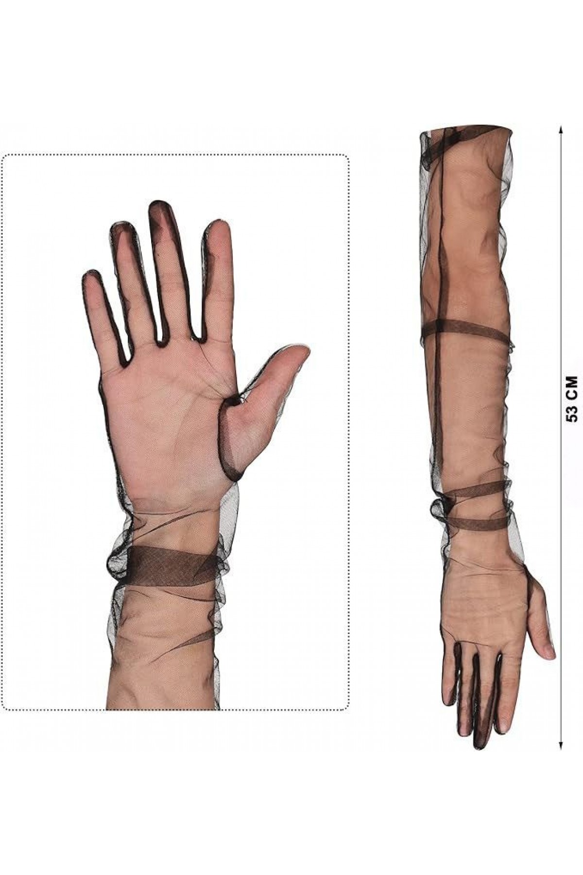 Uzun Boy Likralı Siyah Renk Yetişkin Mega Tül Eldiven 53 cm Uzun Boy Likralı Siyah Renk Yetişkin Mega Tül Eldiven 53 cm (Lisinya)