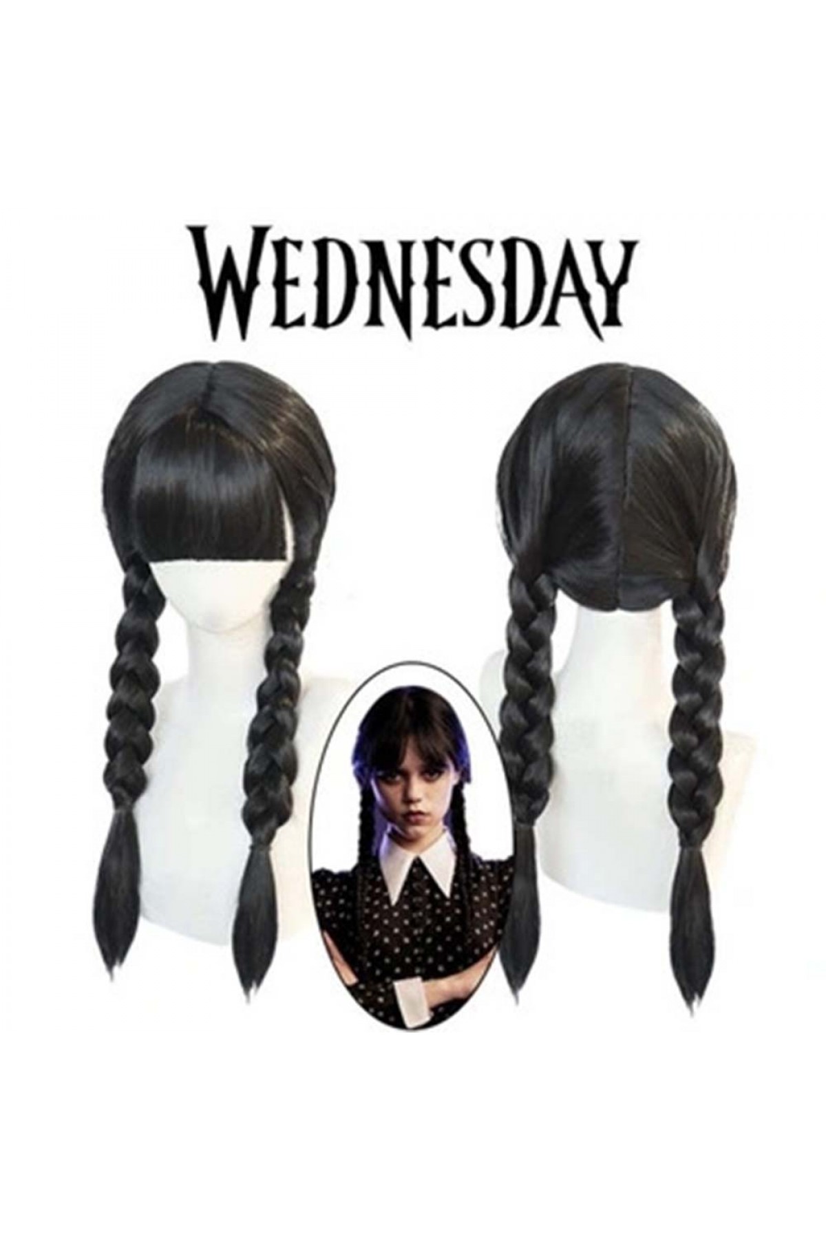 Wednesday Siyah Örgülü Peruk Wednesday Siyah Örgülü Peruk