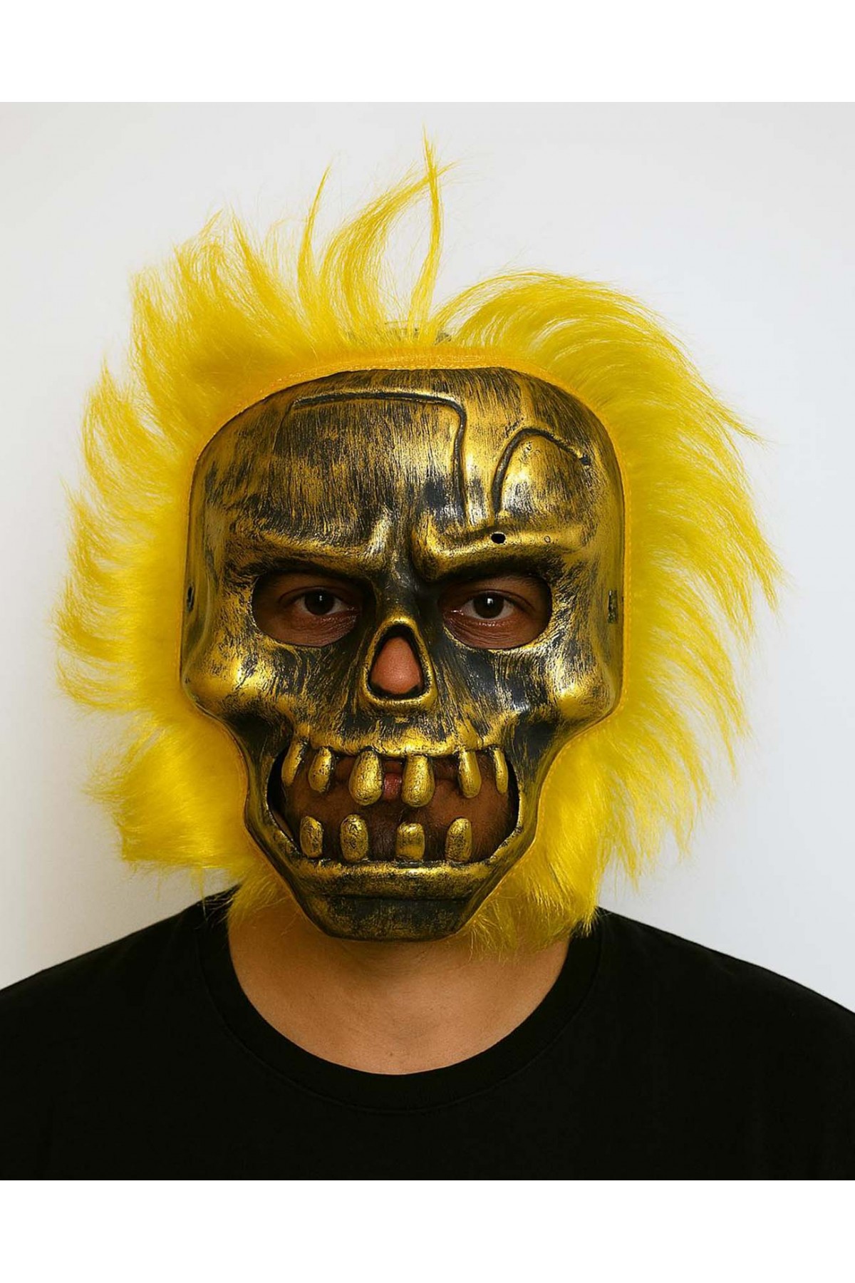 Wild Skull - Bakır Kafatası Sarı Saçlı İskelet Maske Wild Skull - Bakır Kafatası Sarı Saçlı İskelet Maske