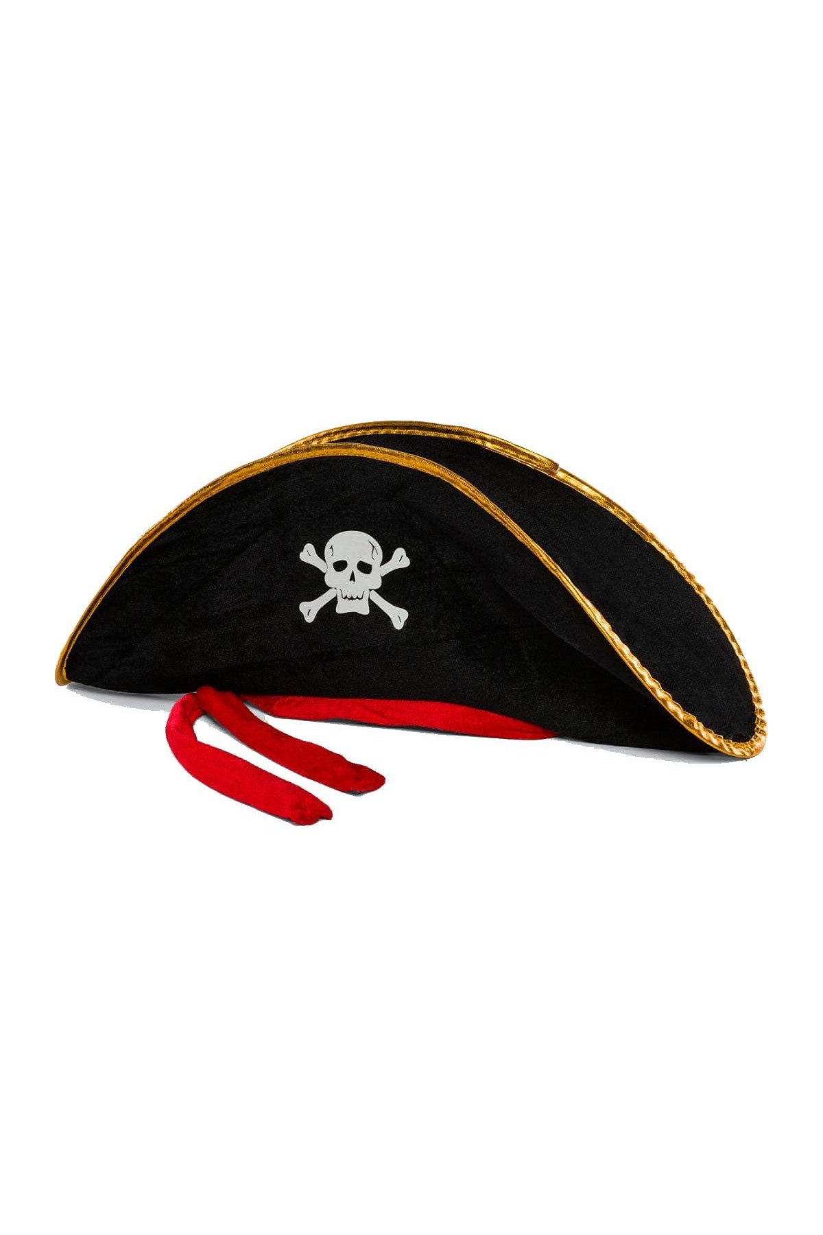 Yetişkin Boy Kadife Jack Sparrow Denizci Kaptan Jack Korsan Şapkası 50X20 CM (Lisinya)