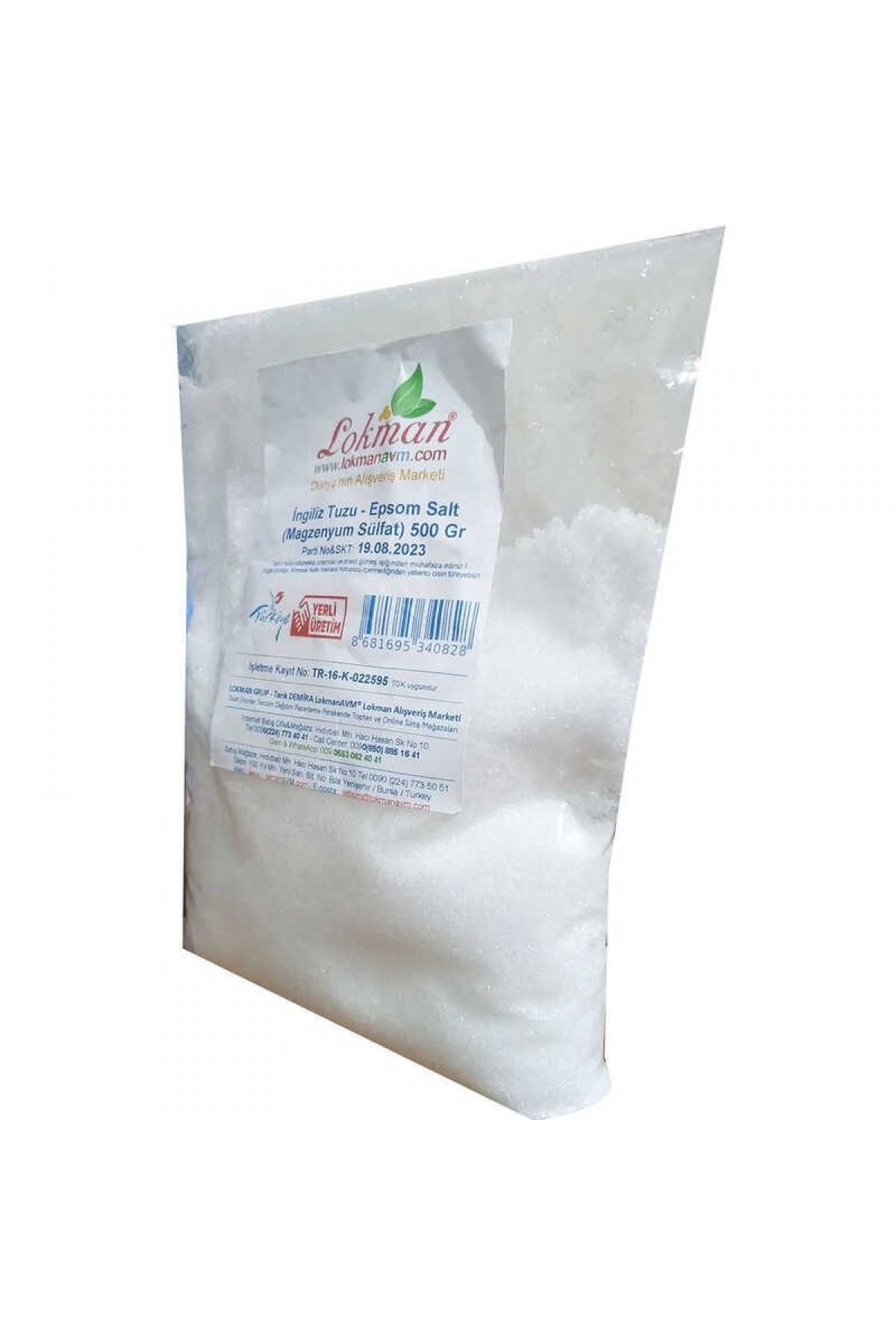 Lisinya214 İngiliz Tuzu Yenilebilir Epsom Salt Magzenyum Sülfat 500 Gr