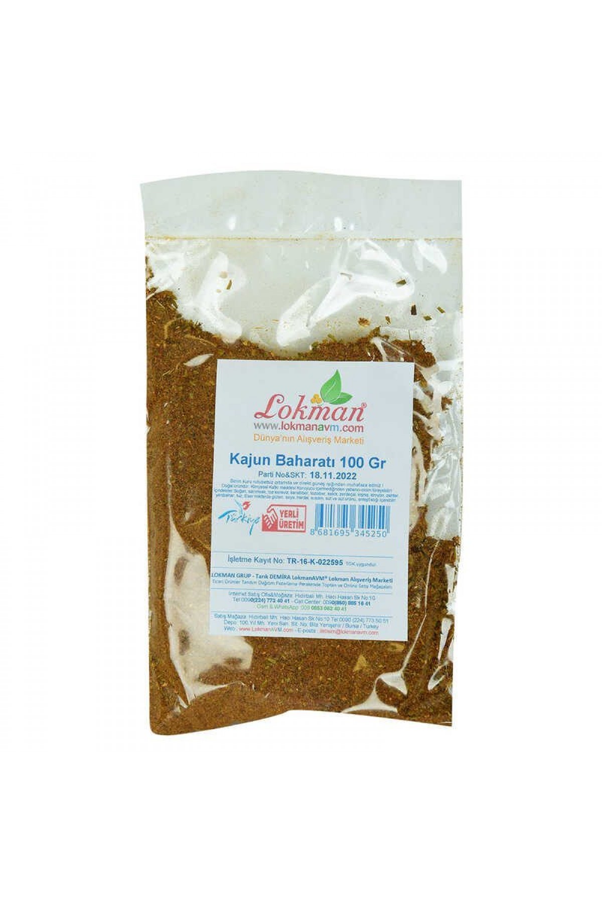 Lisinya214 Kajun Baharatı 100 Gr Paket