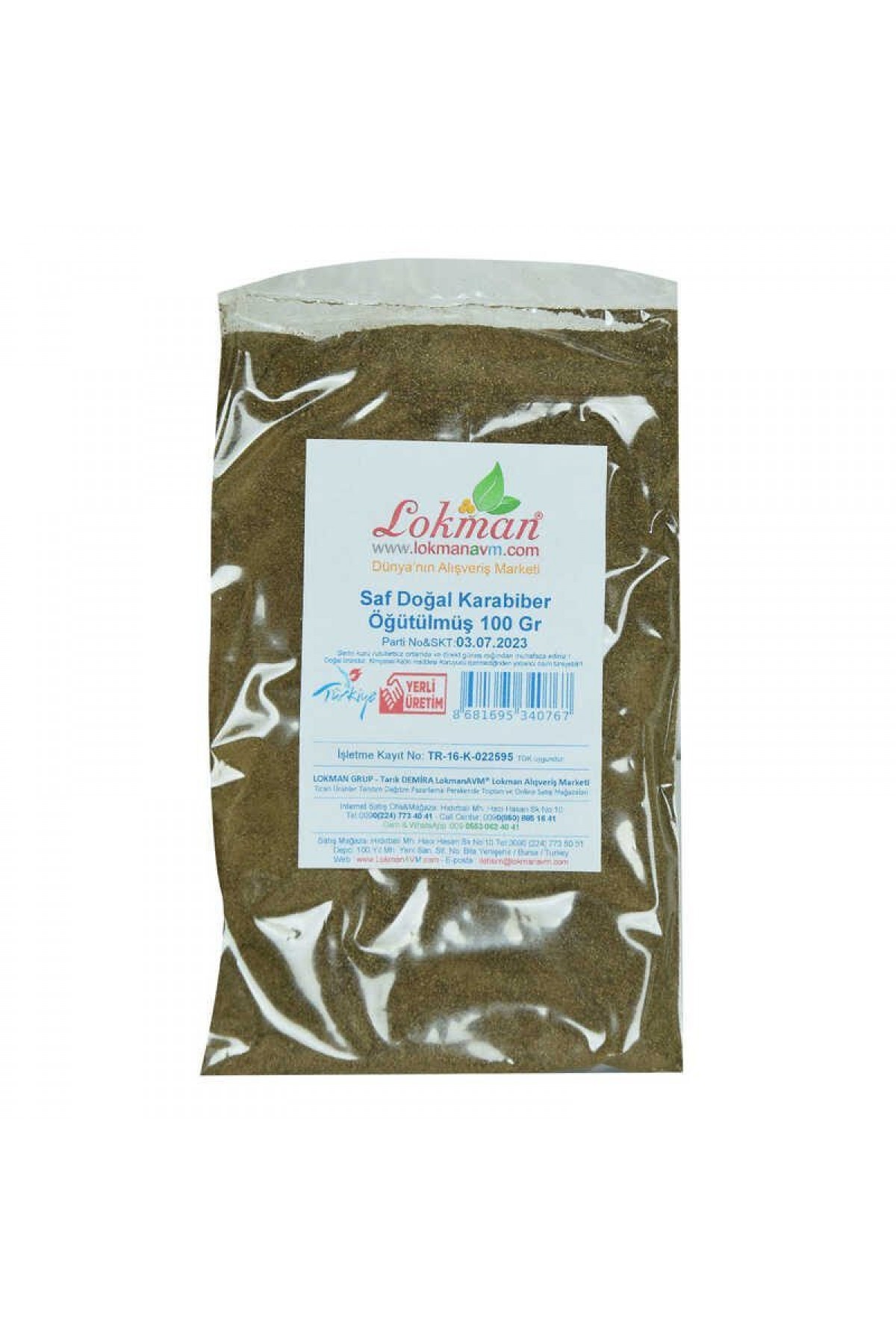 Lisinya214 Karabiber Doğal Öğütülmüş Saf 100 Gr Paket