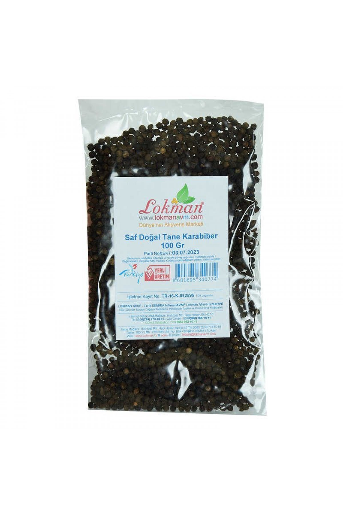 Lisinya214 Karabiber Doğal Tane Saf 100 Gr Paket