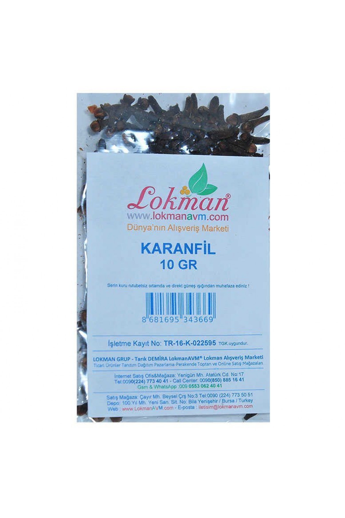 Lisinya214 Karanfil Doğal Tane 10 Gr Paket