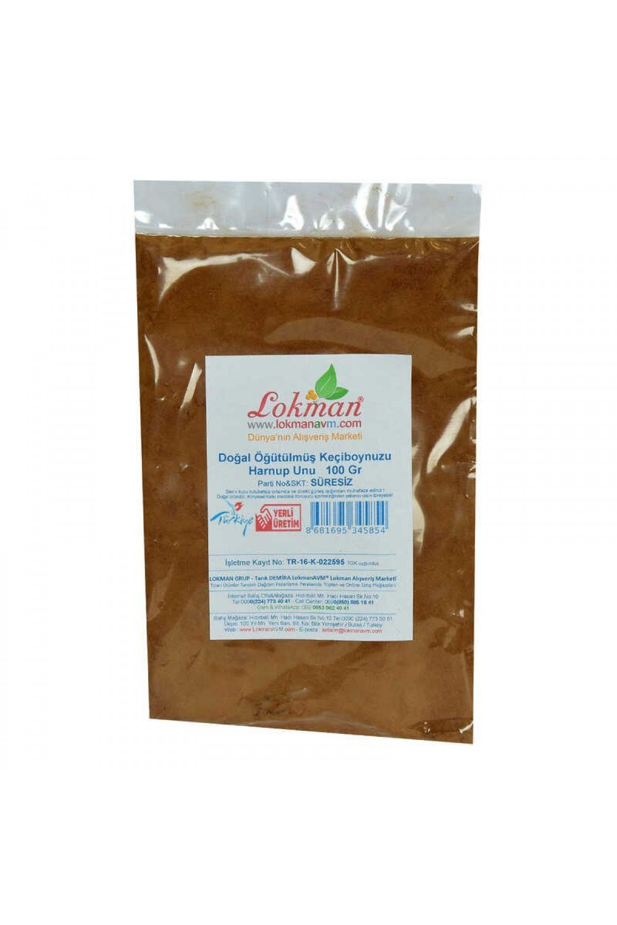 Lisinya214 Keçiboynuzu Unu Harnup Unu Öğütülmüş Doğal 100 Gr Paket