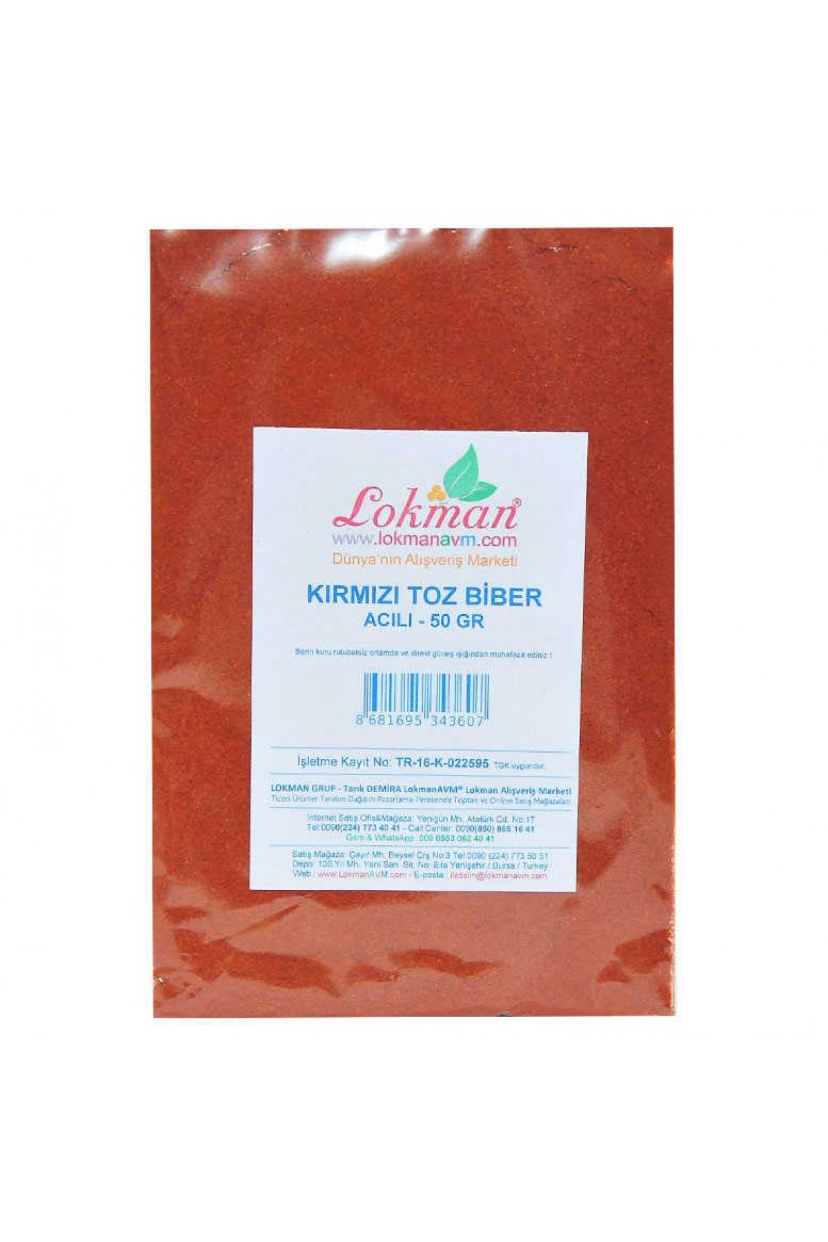 Lisinya214 Kırmızı Toz Biber Acılı Renk Biberi 50 Gr Paket