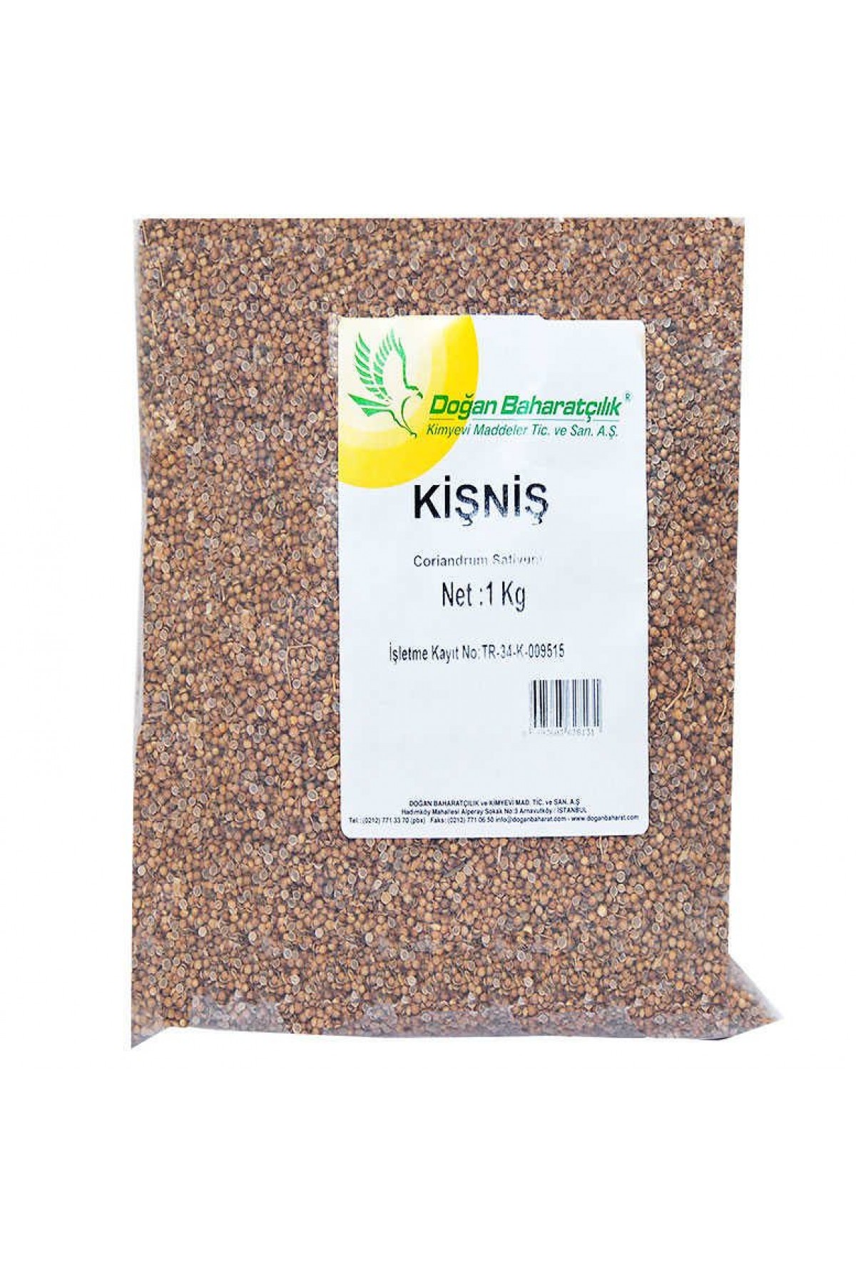 Lisinya214 Kişniş Doğal Tane 1000 Gr Paket