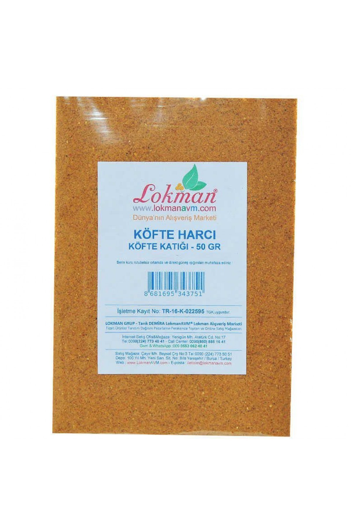 Lisinya214 Köfte Harcı Baharat Karışımı 50 Gr Paket