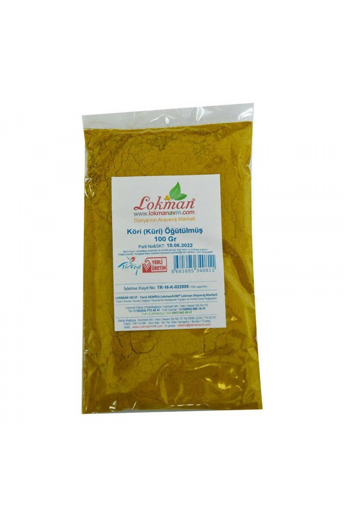Lisinya214 Köri Öğütülmüş Baharat Karışımı Küri Curry 100 Gr Paket