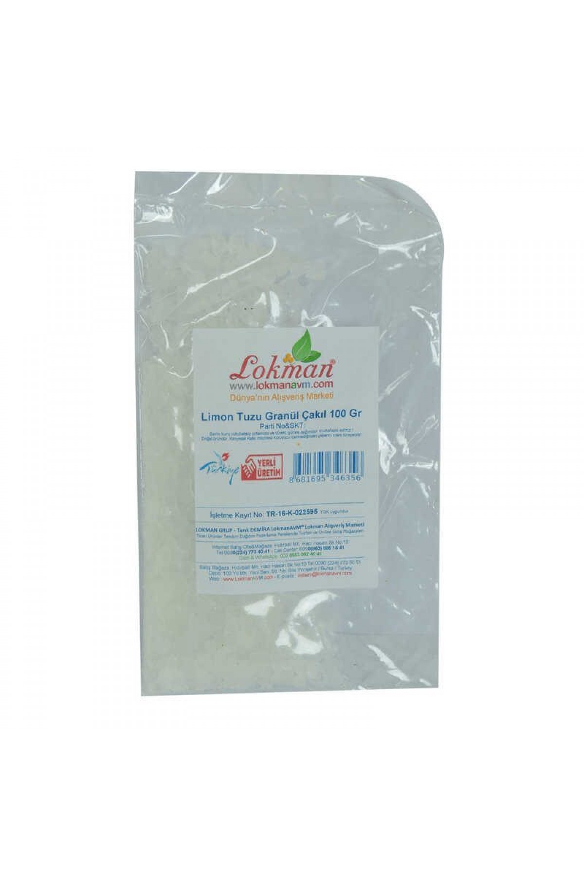 Lisinya214 Limon Tuzu Granül Çakıl 100 Gr Paket