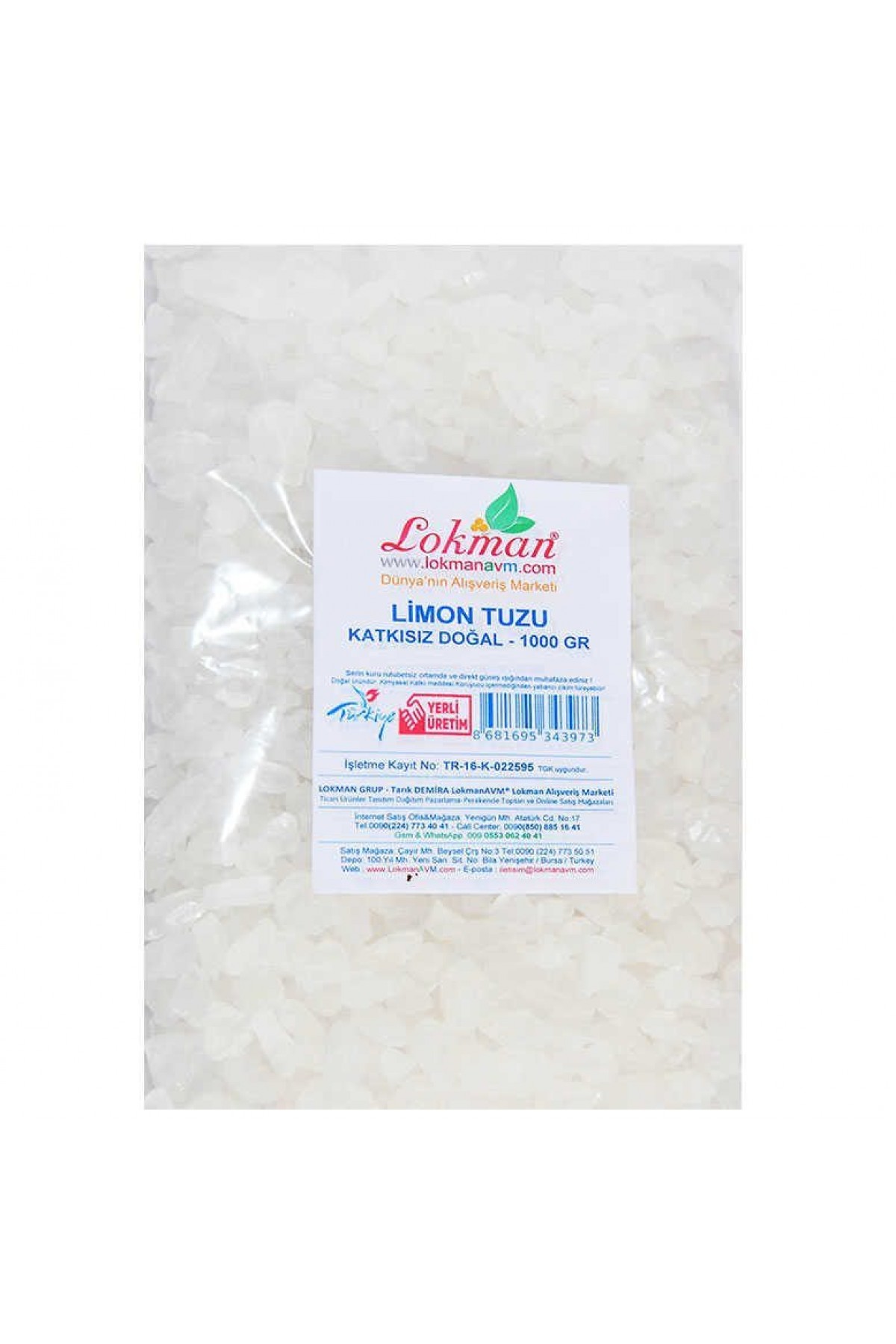 Lisinya214 Limon Tuzu Granül Çakıl 1000 Gr Paket