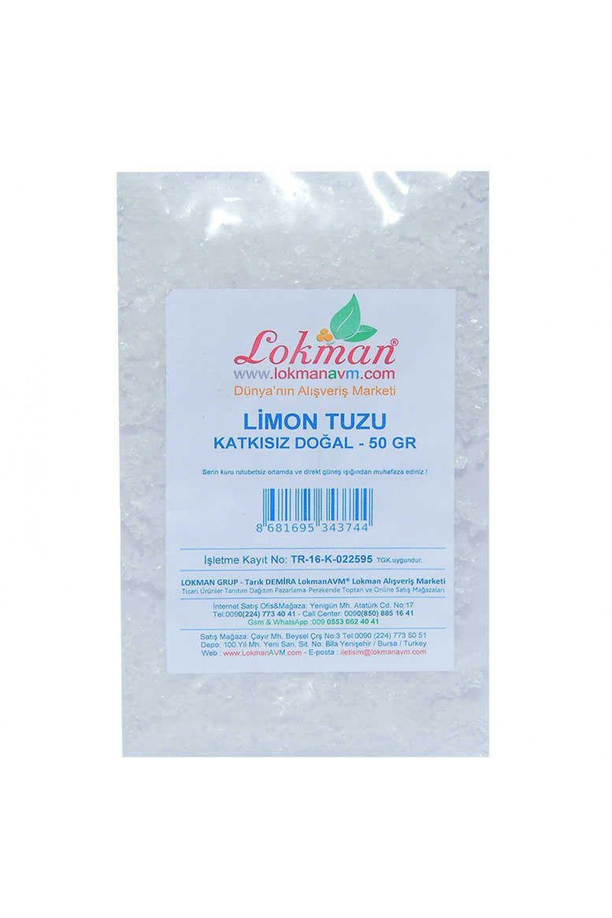 Lisinya214 Limon Tuzu Granül Çakıl 50 Gr Paket