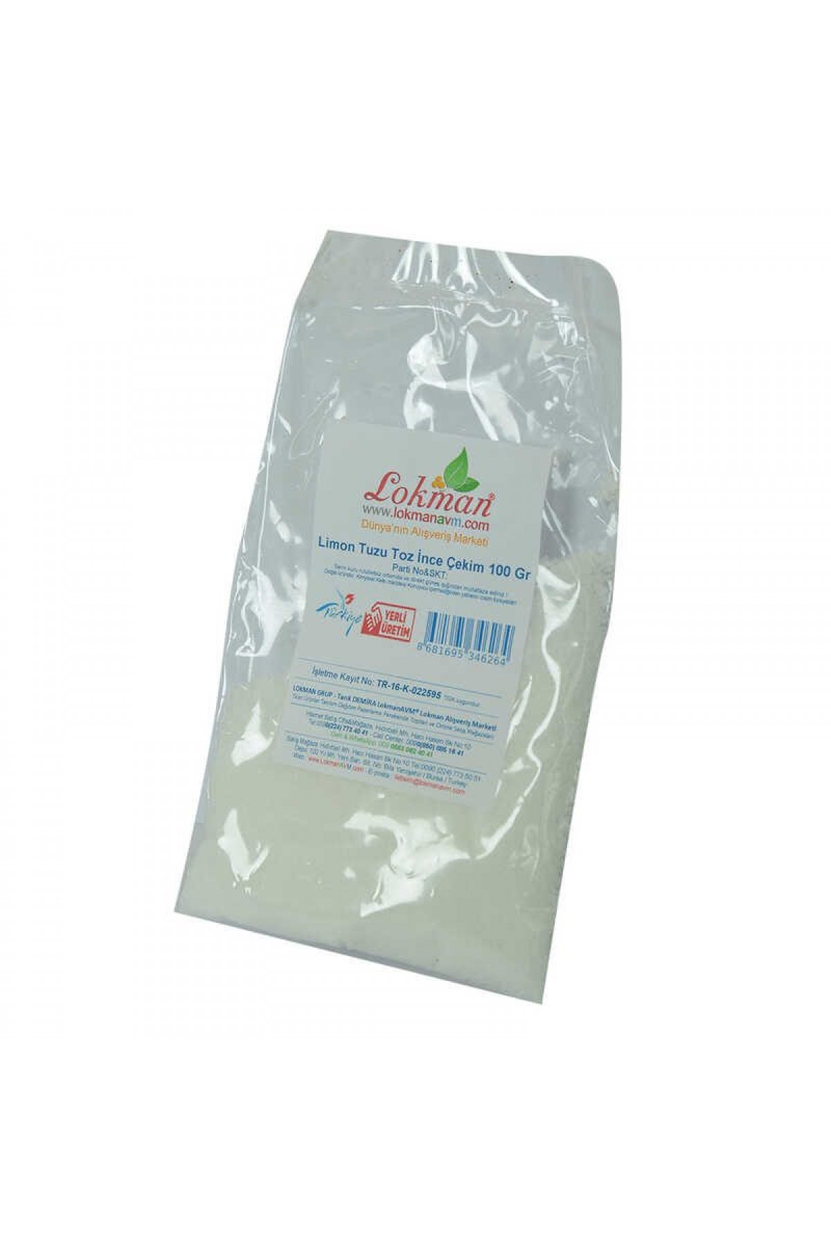 Lisinya214 Limon Tuzu Toz İnce Çekim 100 Gr Paket