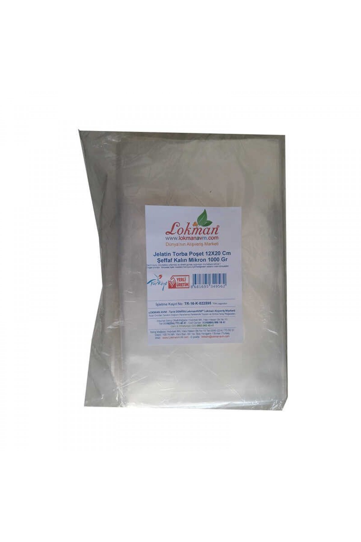 Jelatin Torba Poşet 12X20 Cm Şeffaf Kalın Mikron 1000 Gr 1 Paket Lisinya214 Jelatin Torba Poşet 12X20 Cm Şeffaf Kalın Mikron 1000 Gr 1 Paket