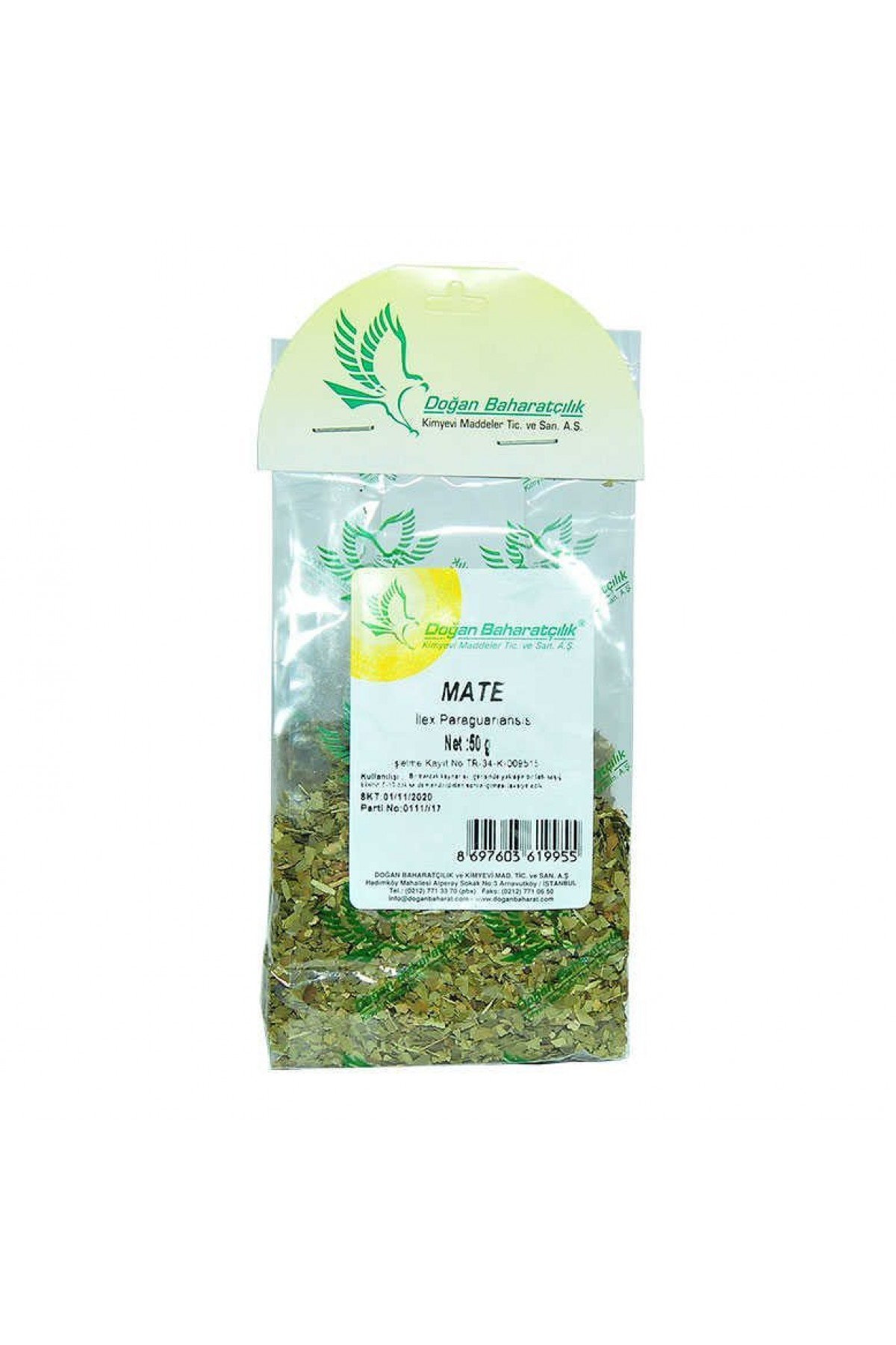 Mate Yaprağı Otu Doğal 50 Gr Paket Lisinya214 Mate Yaprağı Otu Doğal 50 Gr Paket