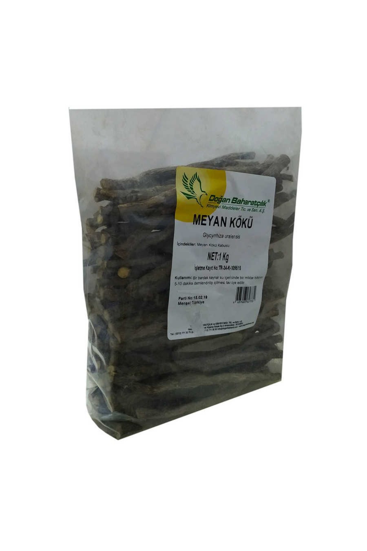 Lisinya214 Meyan Kökü Kabuklu Çubuk Doğal 1000 Gr Paket