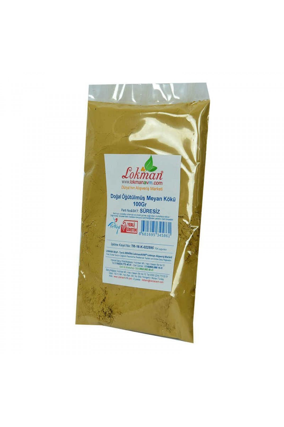 Lisinya214 Meyan Kökü Öğütülmüş Doğal 100 Gr Paket