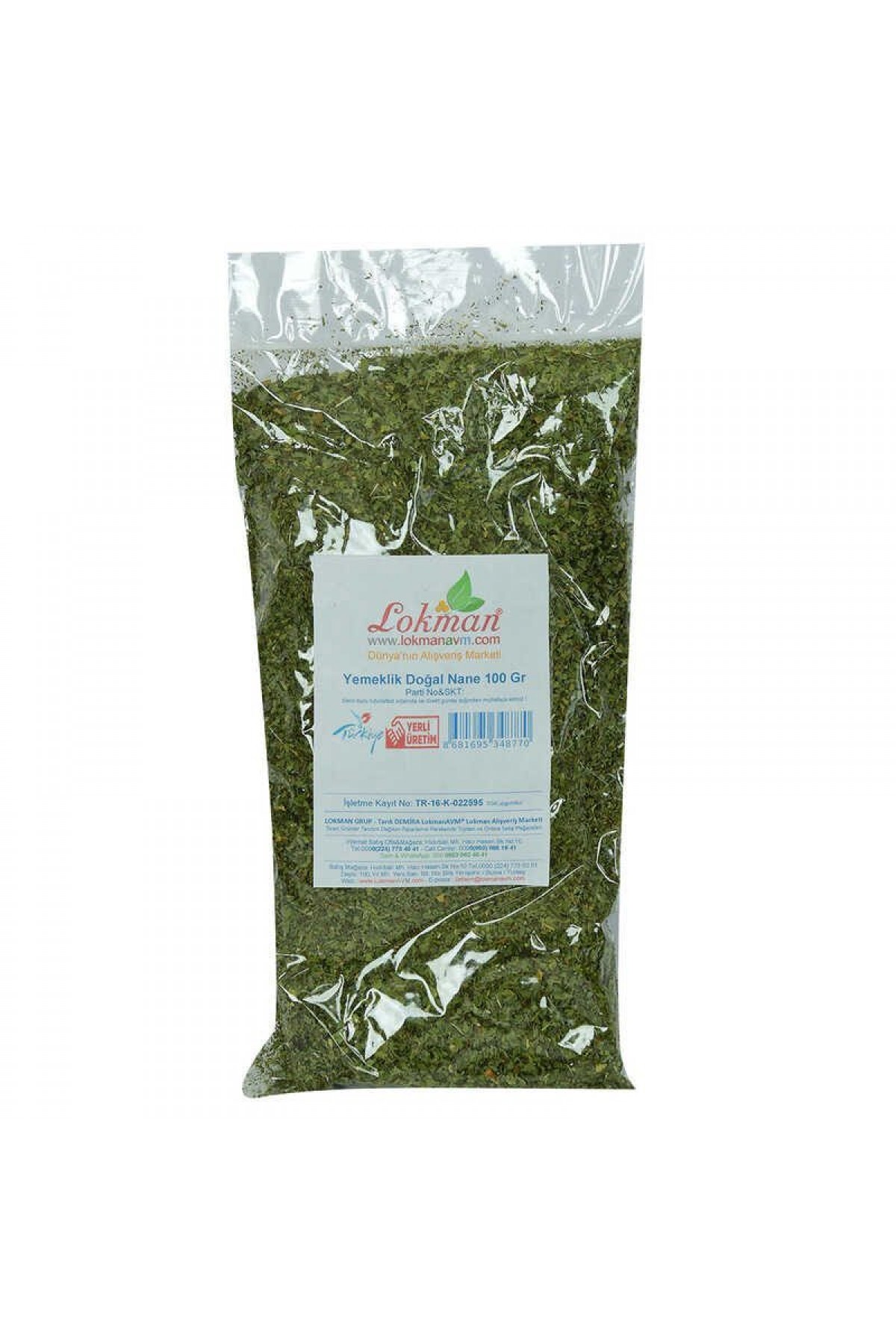 Lisinya214 Nane Doğal Yemeklik 100 Gr Paket