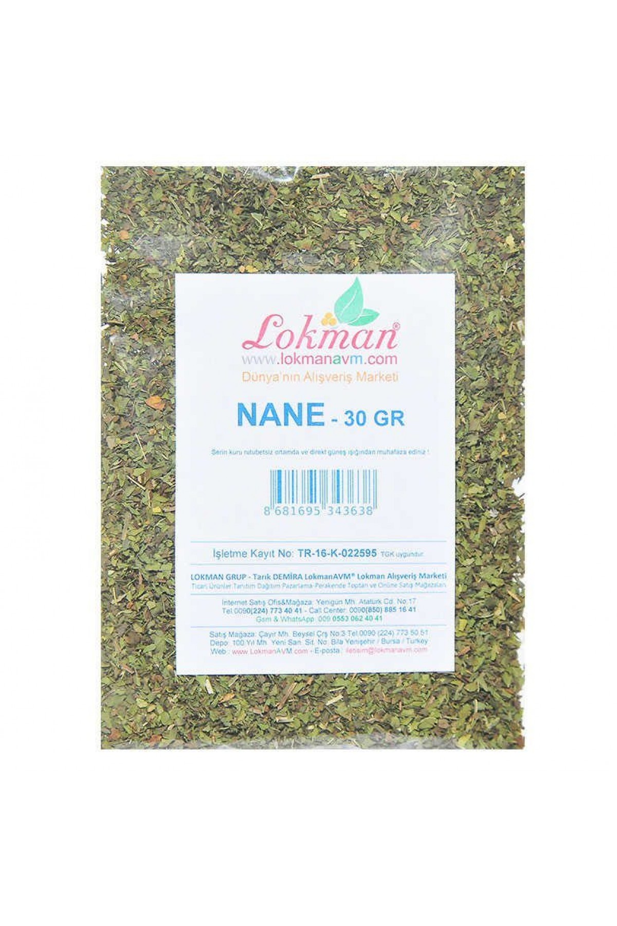 Lisinya214 Nane Doğal Yemeklik 30 Gr Paket