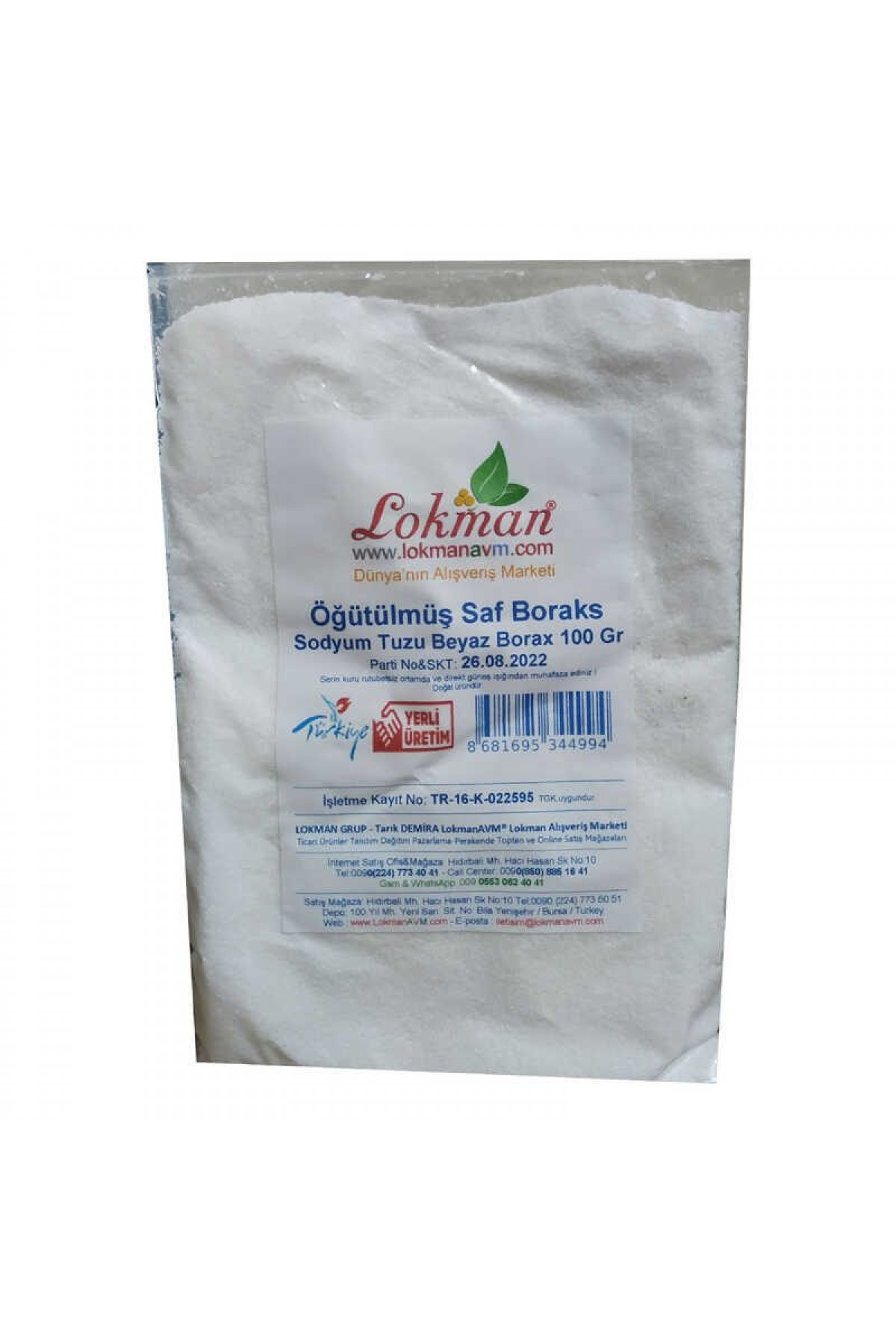 Öğütülmüş Saf Boraks Sodyum Tuzu Beyaz Borax 100 Gr Lisinya214 Öğütülmüş Saf Boraks Sodyum Tuzu Beyaz Borax 100 Gr