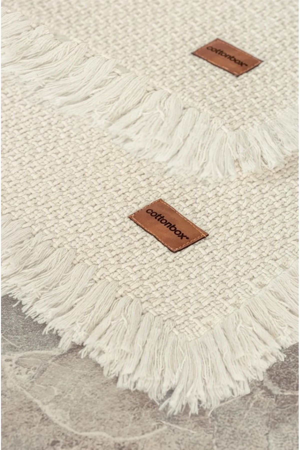 Bath Rug Set Krem 2'li 75x125 60x90