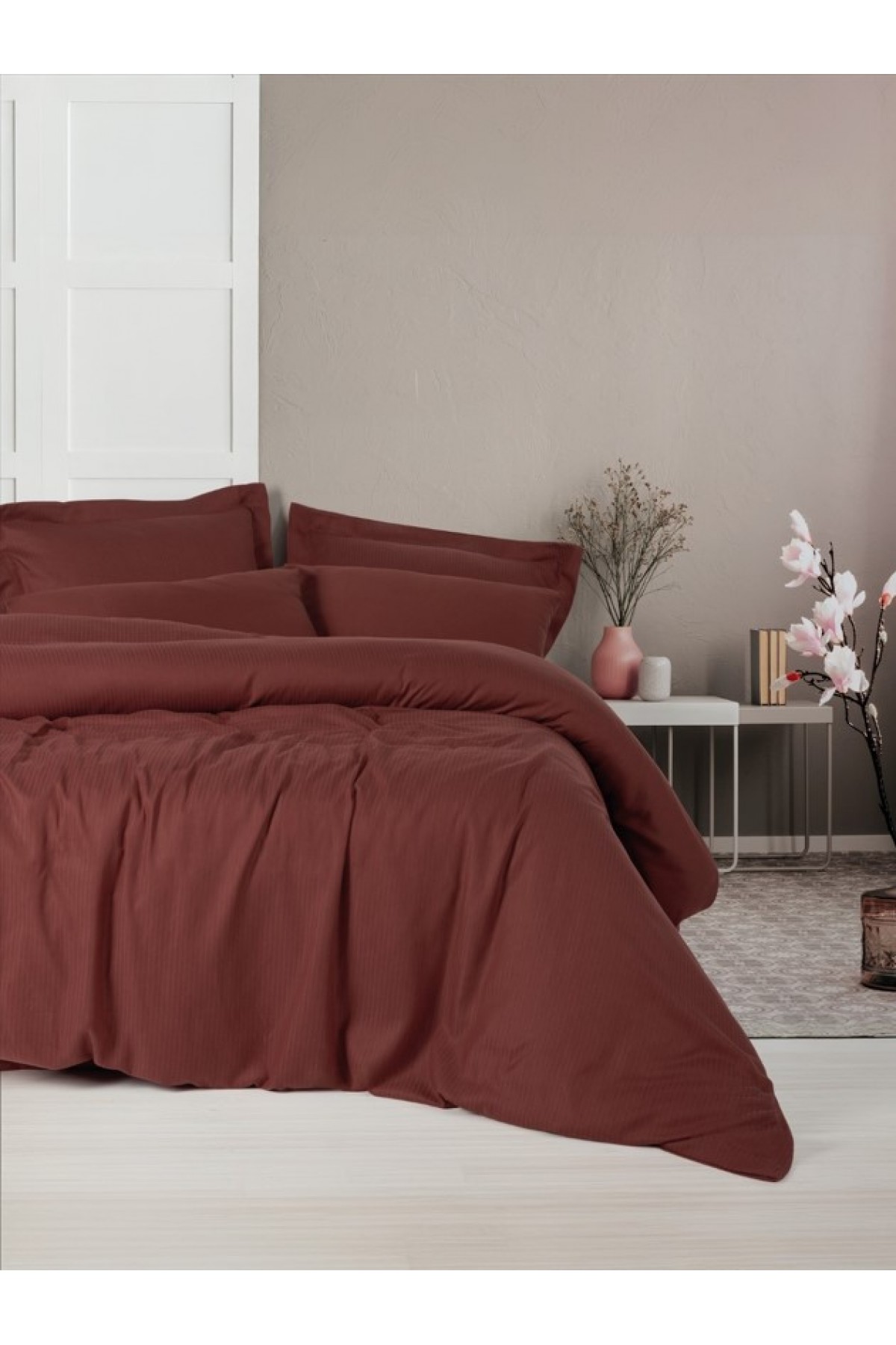 Çift Kişilik Nevresim Takımı Tensel Craft Bordo Çift Kişilik Nevresim Takımı Tensel Craft Bordo