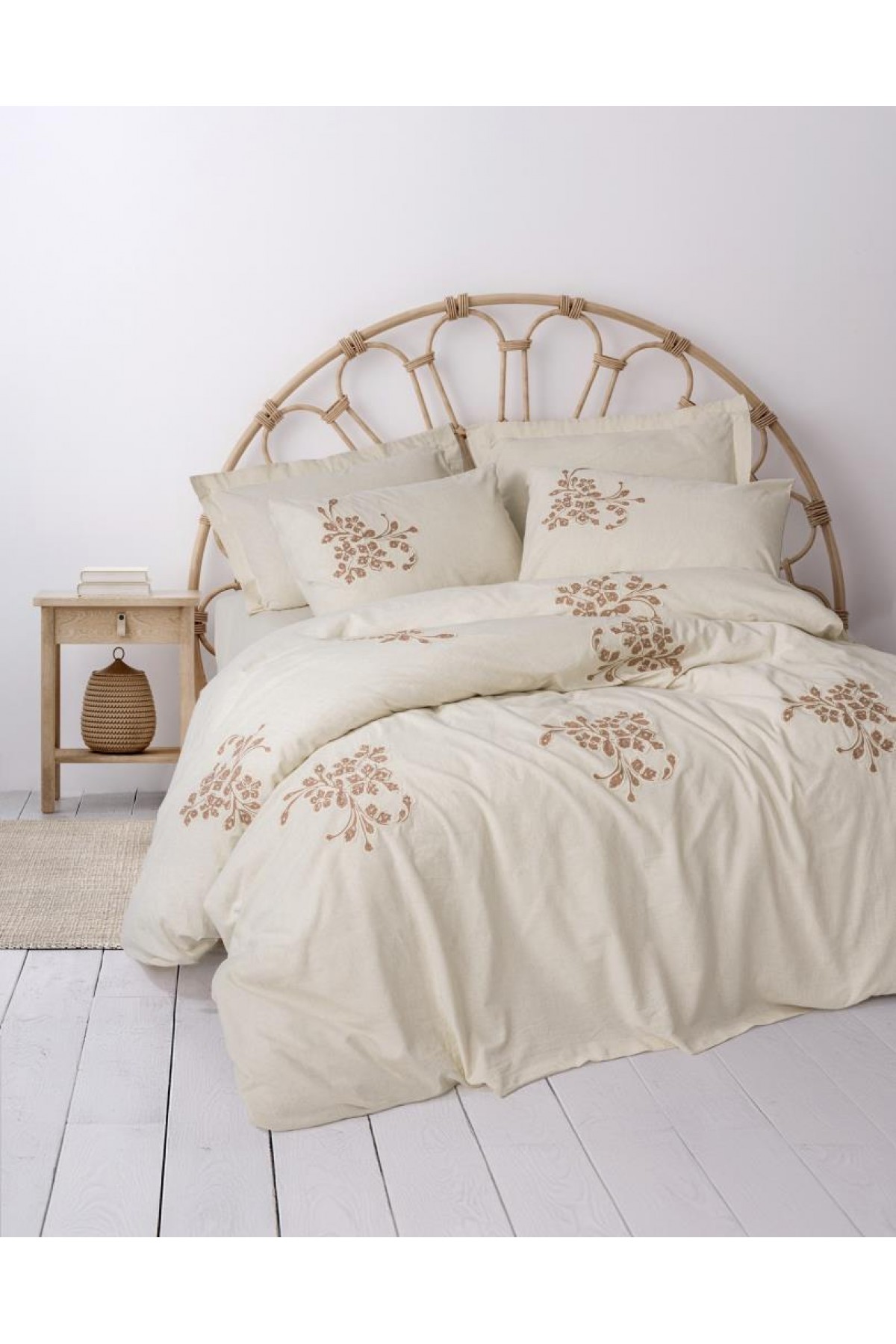 Cotton Keten Çift Kişilik Nevresim Takımı Kaneli Cotton Keten Çift Kişilik Nevresim Takımı Kaneli