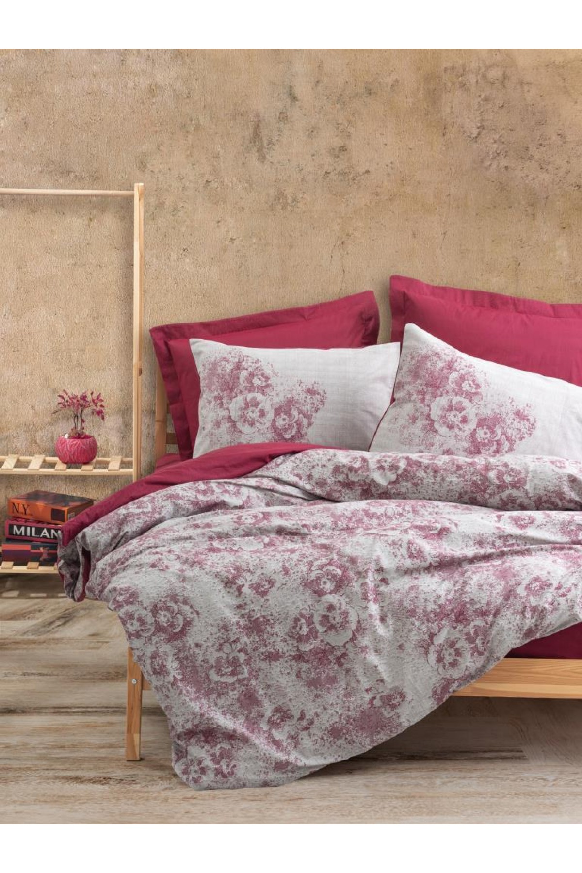 Dual Çift Kişilik Nevresim Takımı Vidal Bordo Dual Çift Kişilik Nevresim Takımı Vidal Bordo