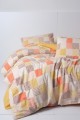 Flanel Nevresim Takımı Çift Kişilik Palm Hardal Flanel Nevresim Takımı Çift Kişilik Palm Hardal