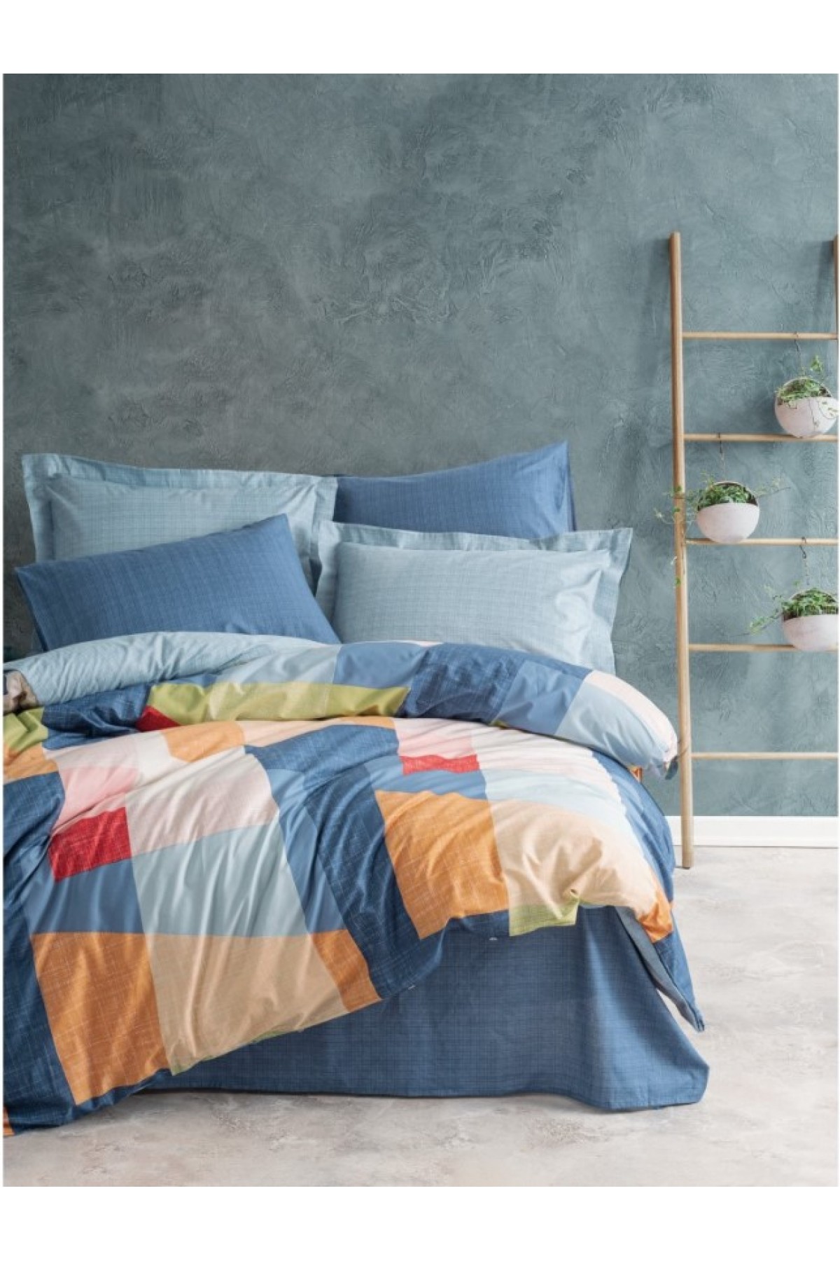 Modern Çift Kişilik Nevresim Takımı Cosy Mavi Modern Çift Kişilik Nevresim Takımı Cosy Mavi