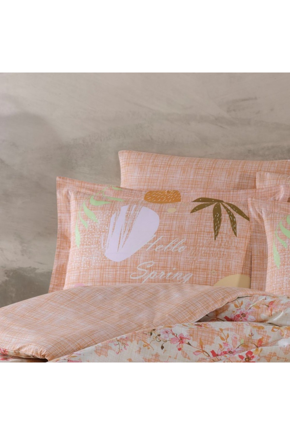 Çift Kişilik Poplin Nevresim Lily Somon Çift Kişilik Poplin Nevresim Lily Somon