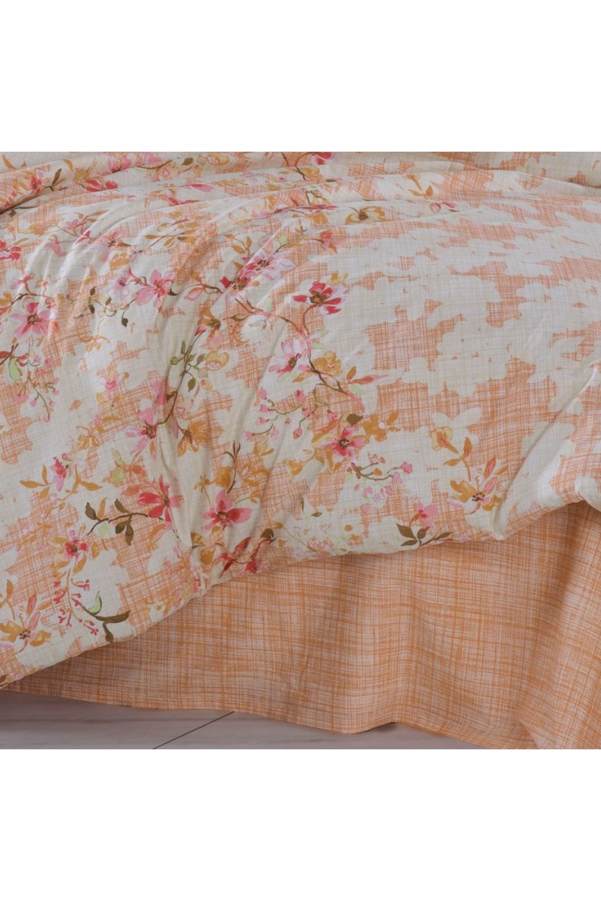 Çift Kişilik Poplin Nevresim Lily Somon Çift Kişilik Poplin Nevresim Lily Somon