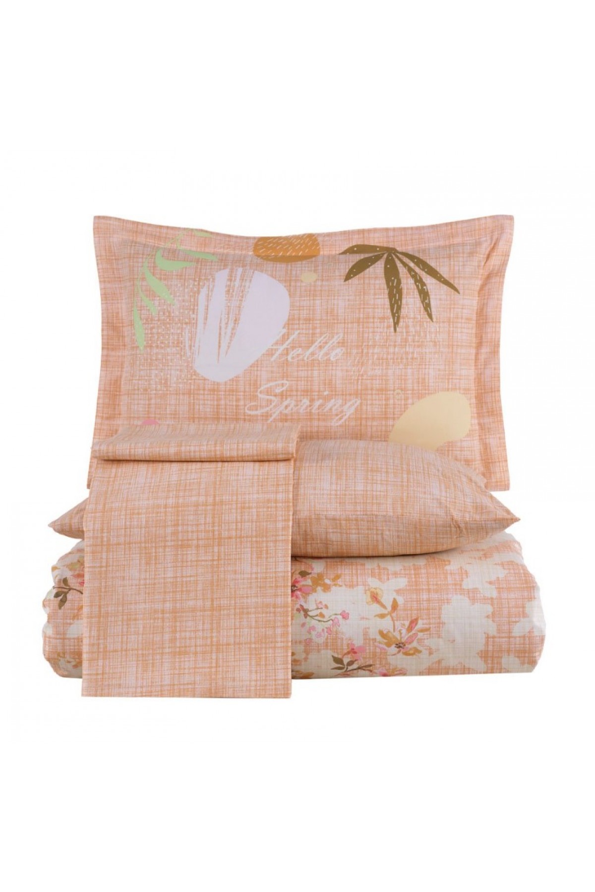 Çift Kişilik Poplin Nevresim Lily Somon Çift Kişilik Poplin Nevresim Lily Somon