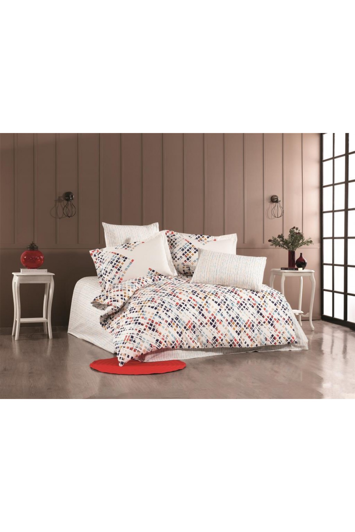 Çift Kişilik Poplin Nev Rithym Lacivert Çift Kişilik Poplin Nevresim Rithym Lacivert