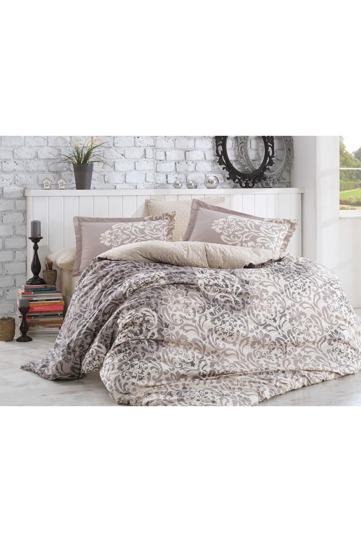 Çift Kişilik Poplin Nev Serenity Gri Çift Kişilik Poplin Nevresim Serenity Gri
