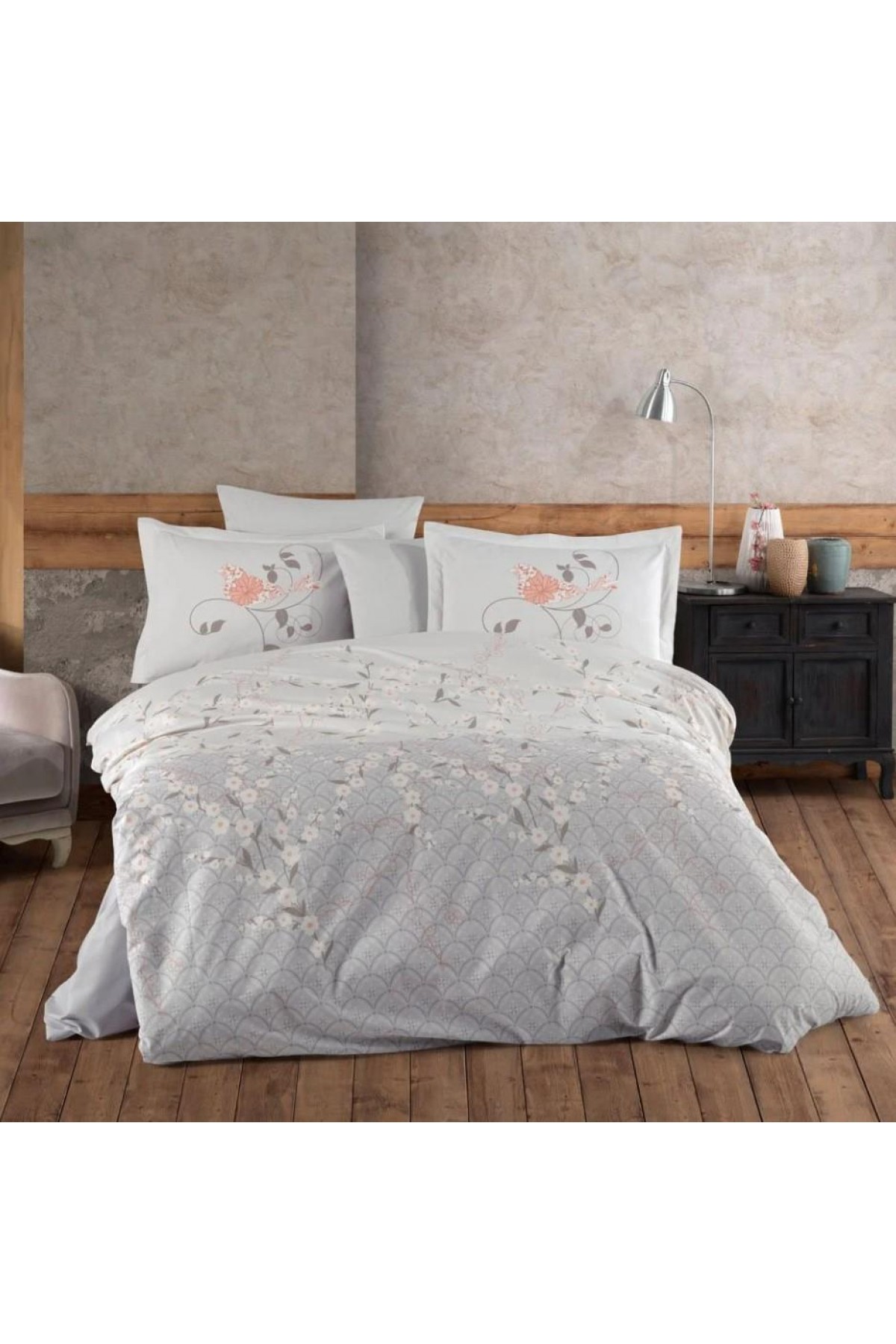 Çift Kişilik Poplin Nev Takımı Missy Gri Çift Kişilik Poplin Nevresim Takımı Missy Gri