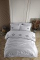 Çift Kişilik Poplin Premium Nakışlı Nev Azra Gri Çift Kişilik Poplin Premium Nakışlı Nevresim Azra Gri
