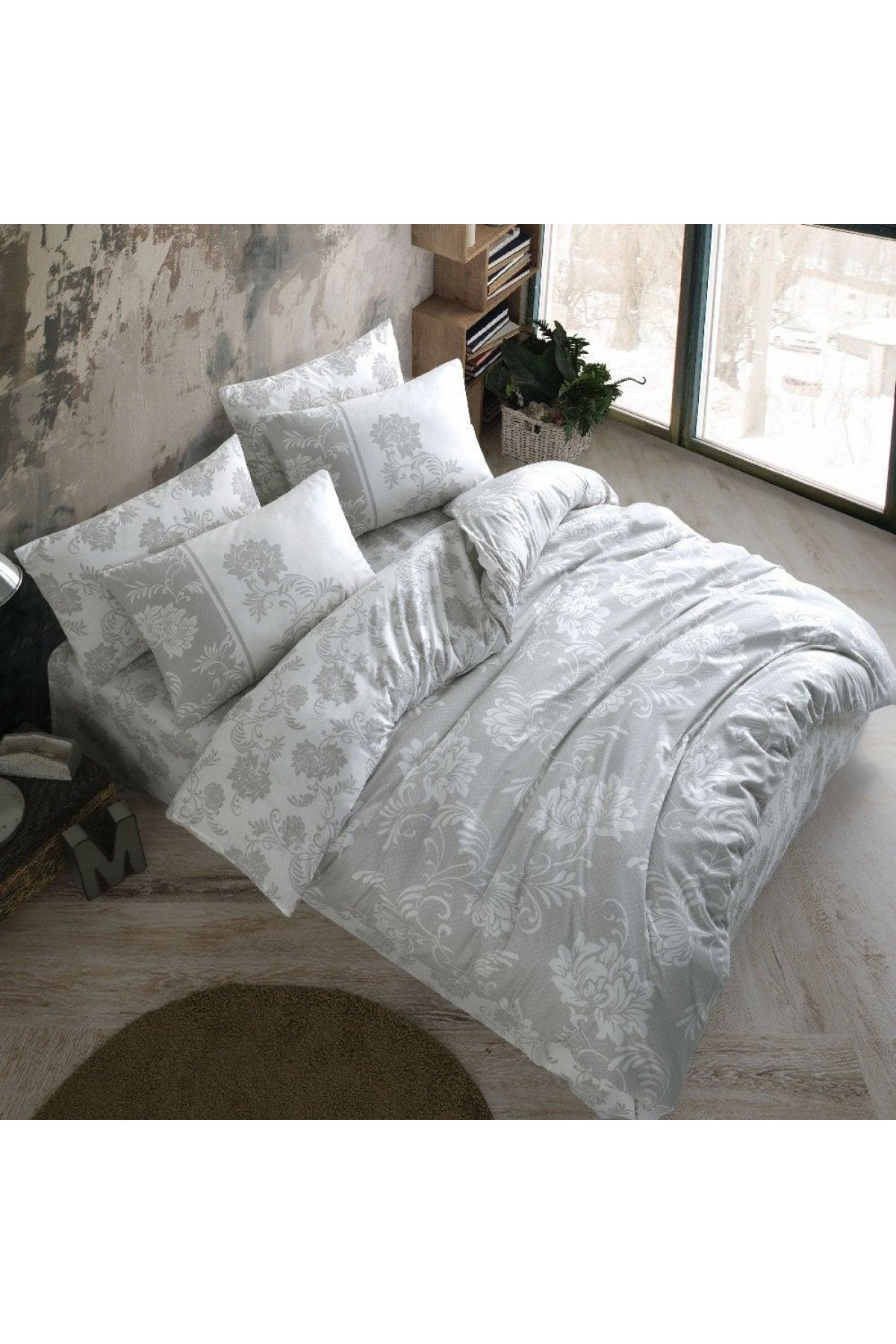Çift Kişilik Ranforce Nevresim Takımı Silver Çift Kişilik Ranforce Nevresim Takımı Silver