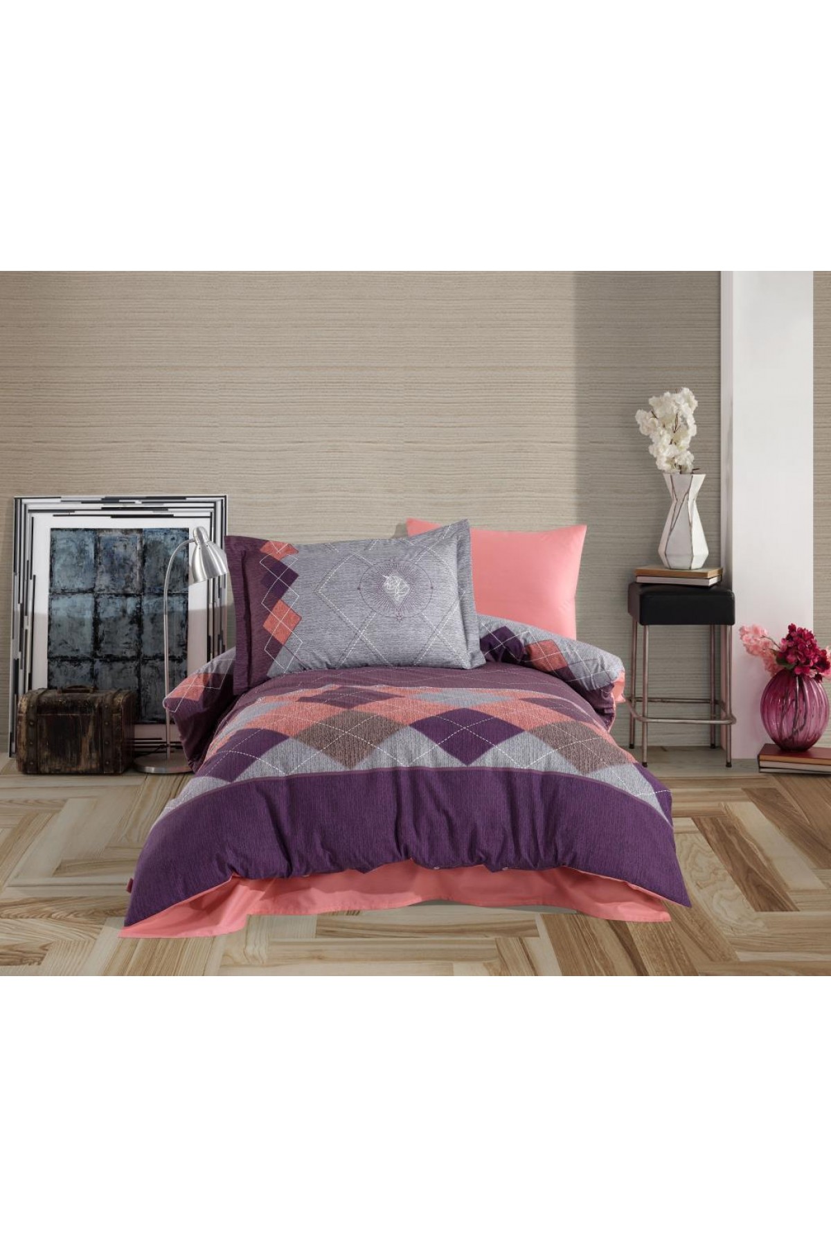 Tek Kişilik Poplin Nev Takımı Carilla Pembe Tek Kişilik Poplin Nevresim Takımı Carilla Pembe