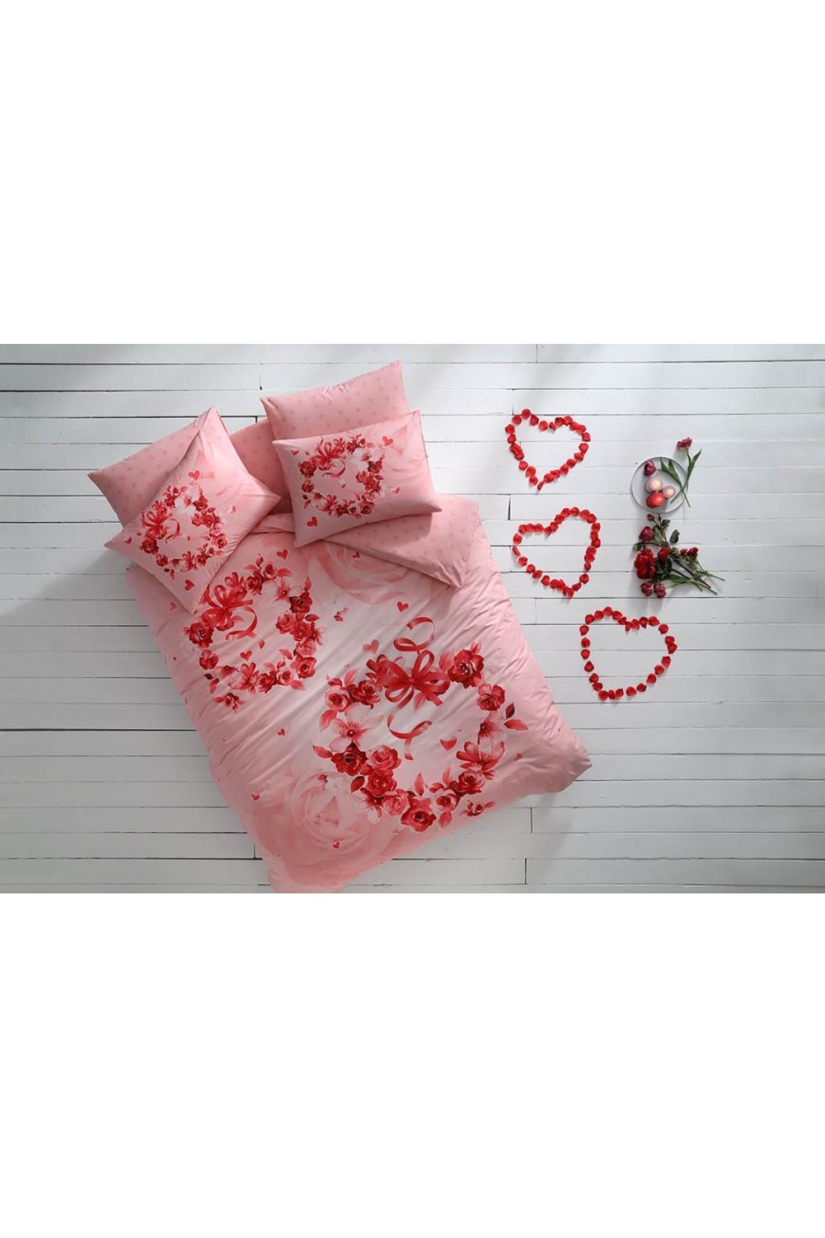 Glow Parlayan Çift Kişilik Ranforce Nevresim Takımı Roses Pembe Glow Parlayan Çift Kişilik Ranforce Nevresim Takımı Roses Pembe