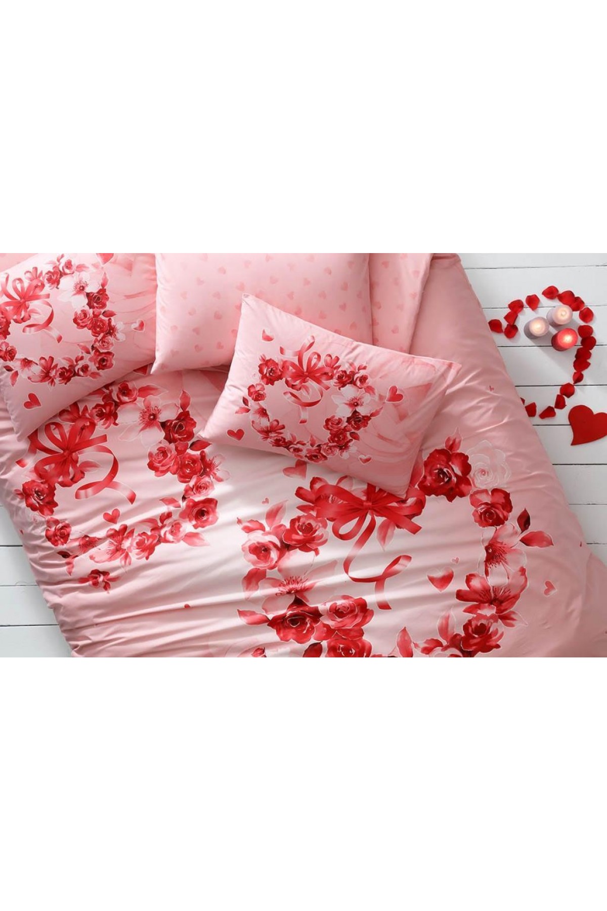 Glow Parlayan Çift Kişilik Ranforce Nevresim Takımı Roses Pembe Glow Parlayan Çift Kişilik Ranforce Nevresim Takımı Roses Pembe
