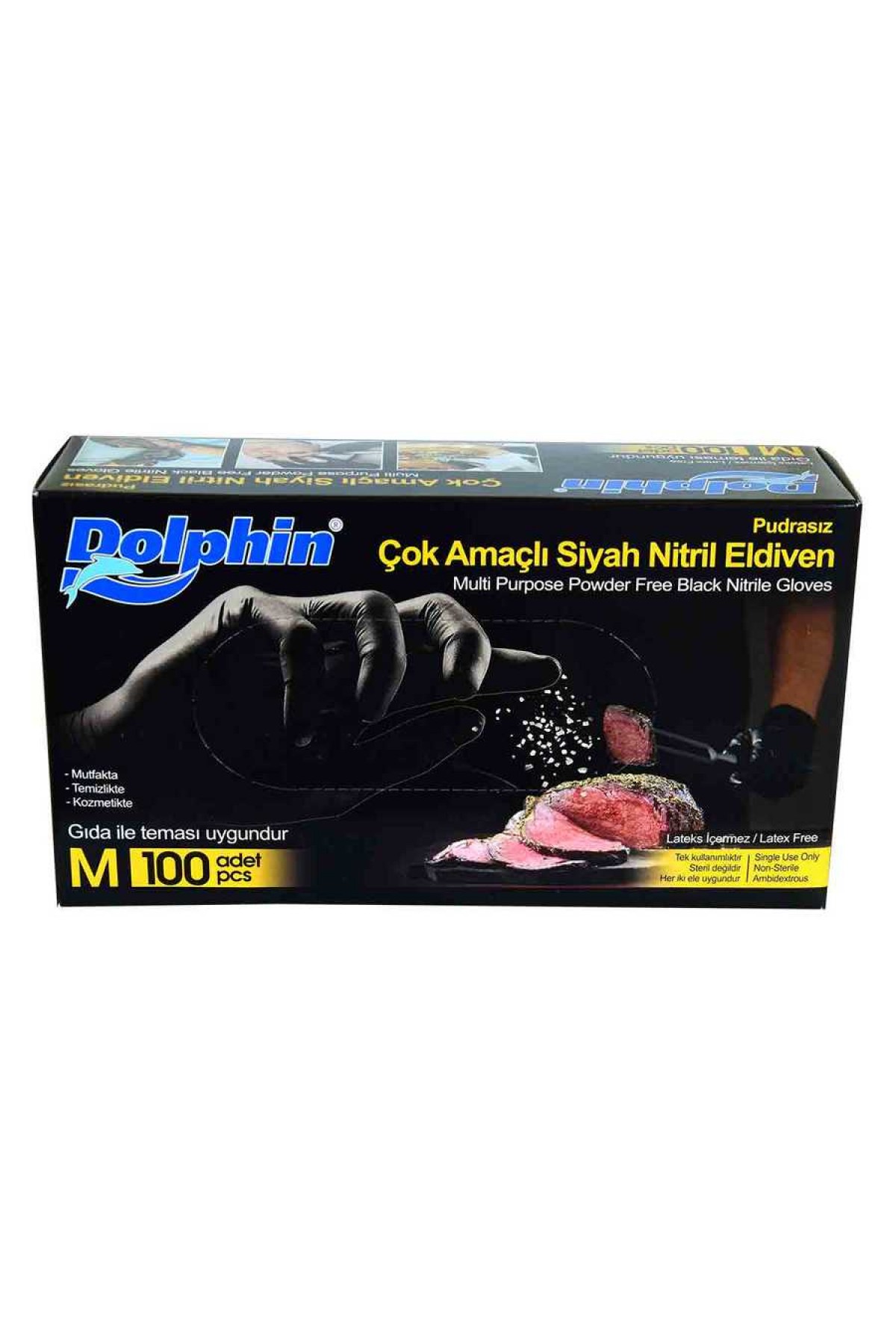 Lisinya214 Pudrasız Siyah Nitril Eldiven Orta Boy (M) 100 Lü Paket Lisinya214 Pudrasız Siyah Nitril Eldiven Orta Boy (M) 100 Lü Paket