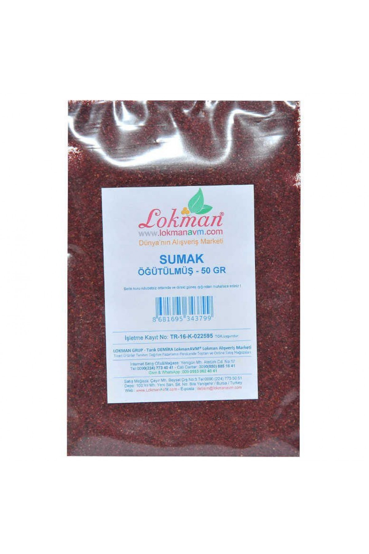 Lisinya214 Sumak Öğütülmüş 50 Gr Paket